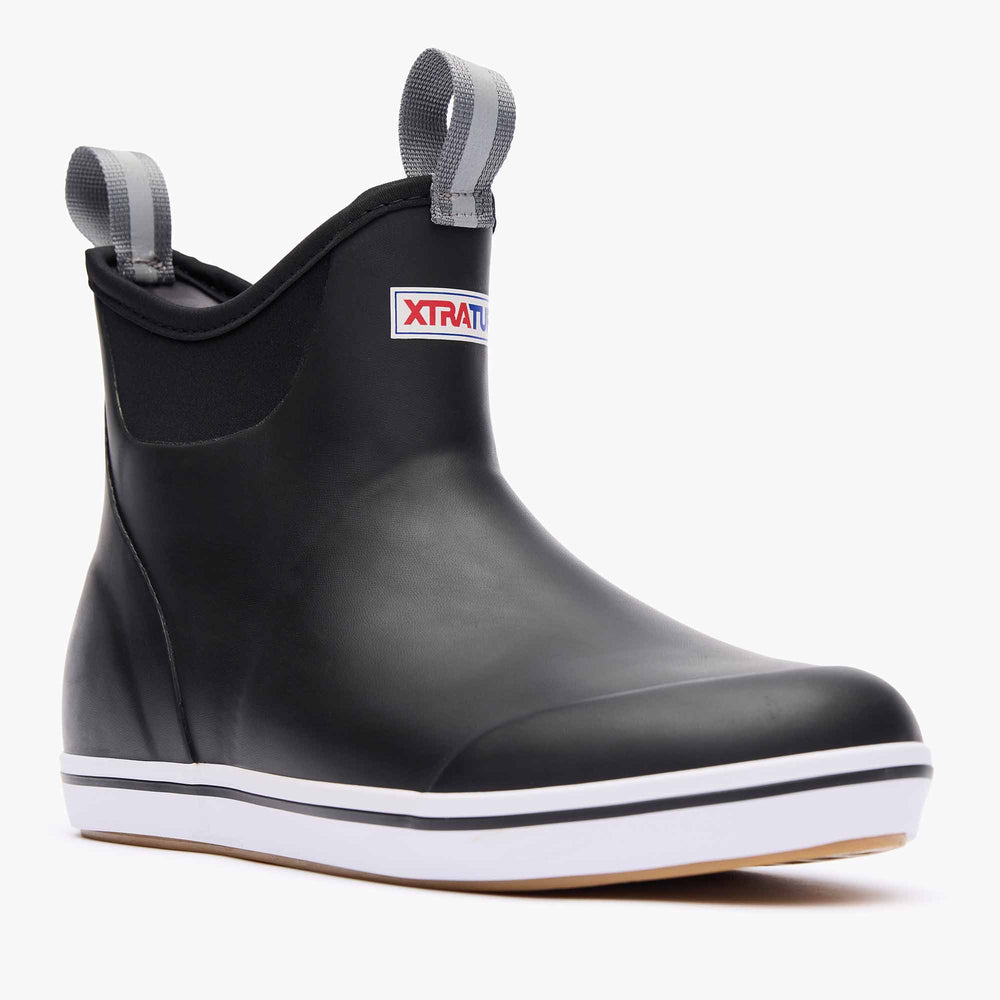 Men’s black 6-inch Ankle Deck Boot.