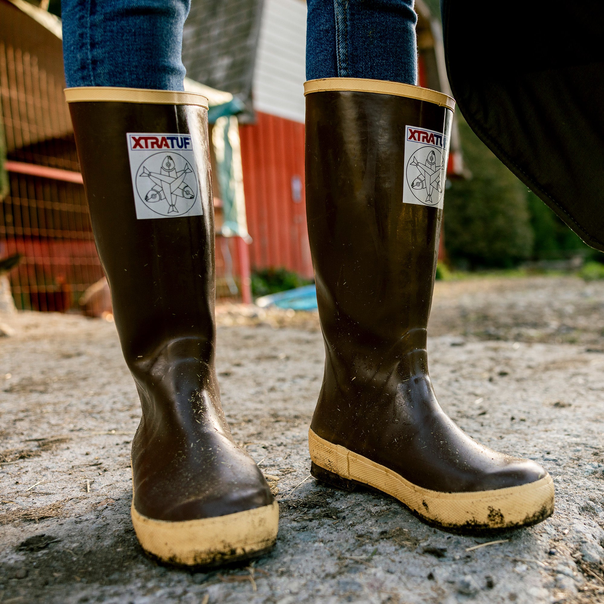 Octopus Print Women's Salmon Sisters 15" Legacy Boot On-Foot View.