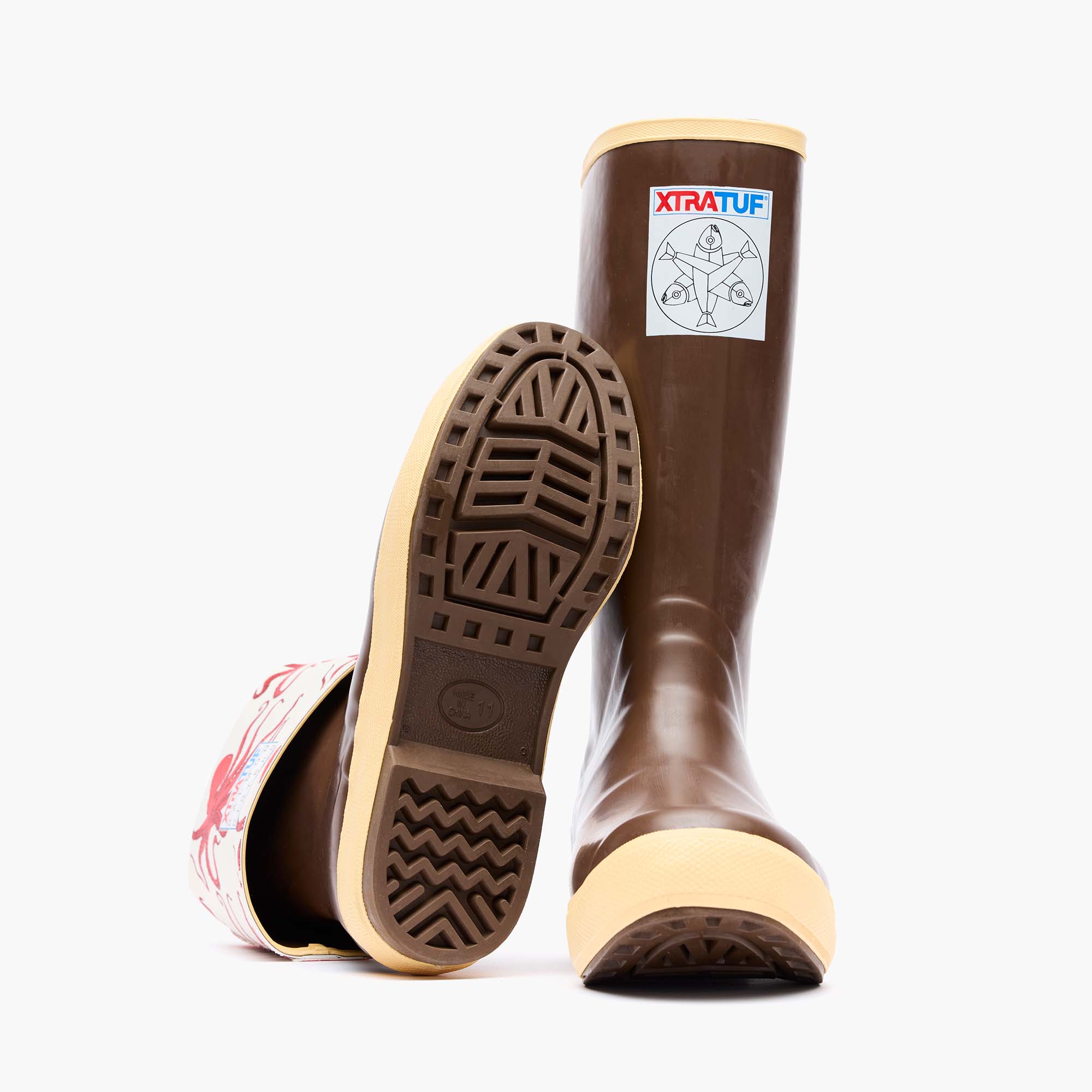 Octopus Print Women's Salmon Sisters 15" Legacy Boot Outsole.