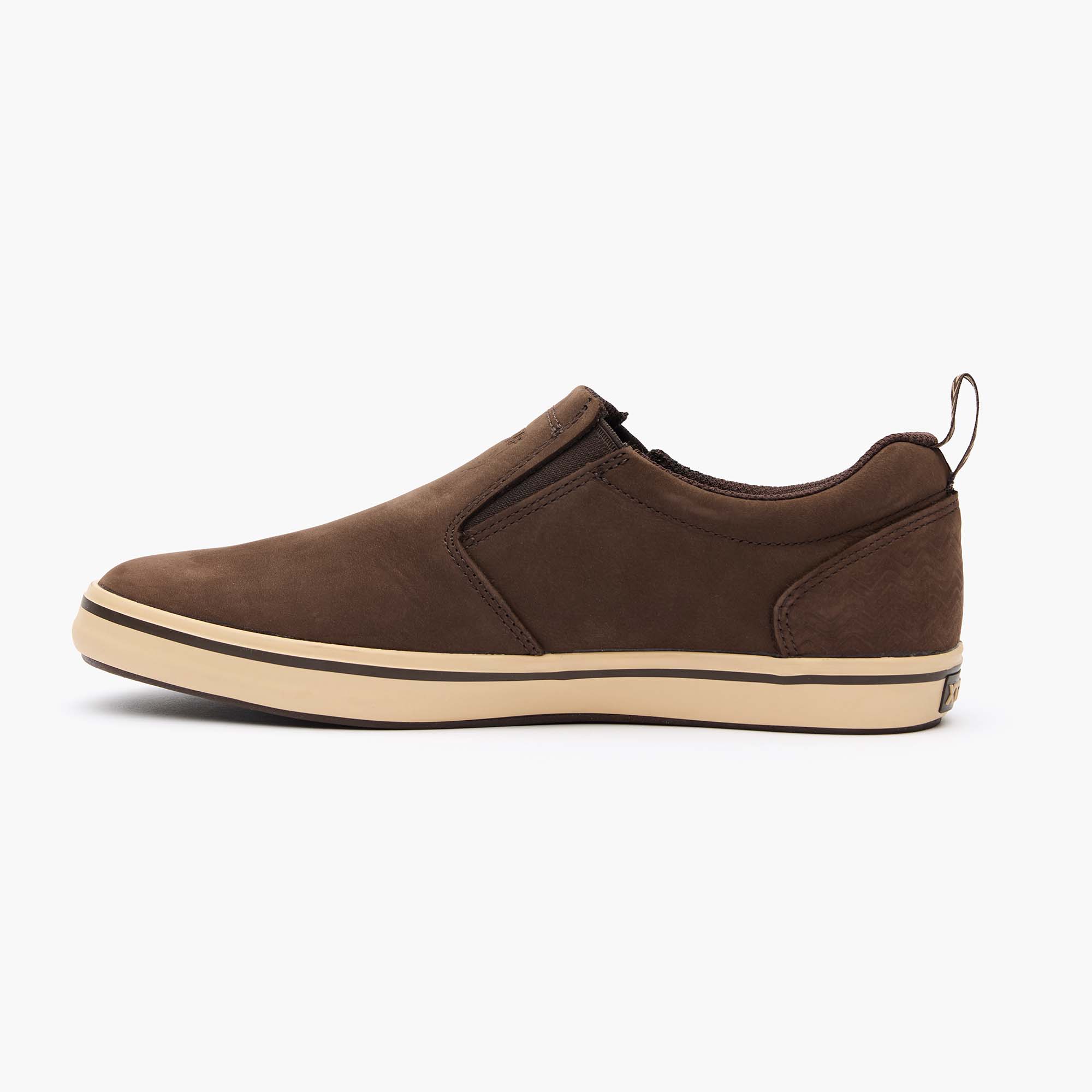 Gray Men's Leather Sharkbyte Deck Shoe Instep View.