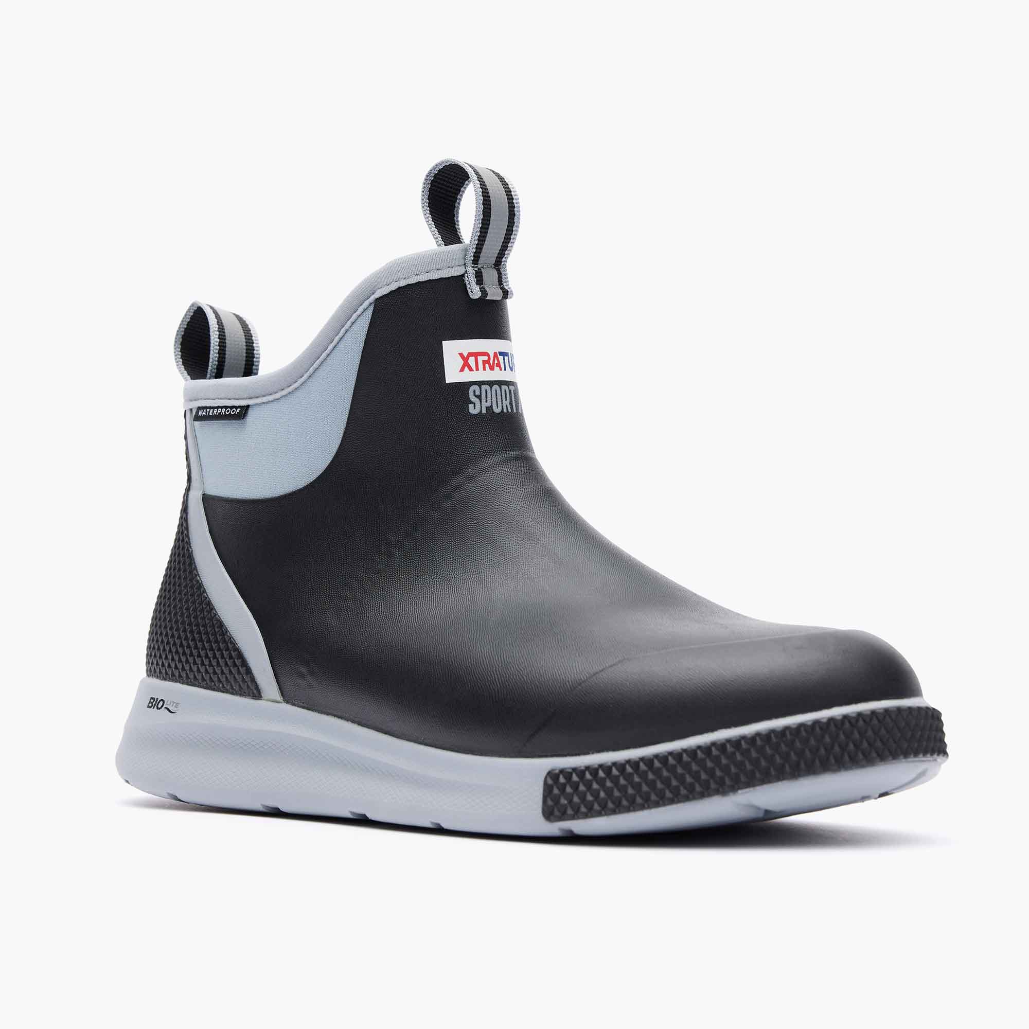Black Men's Tailgate Ankle Deck Boot Sport Main View.