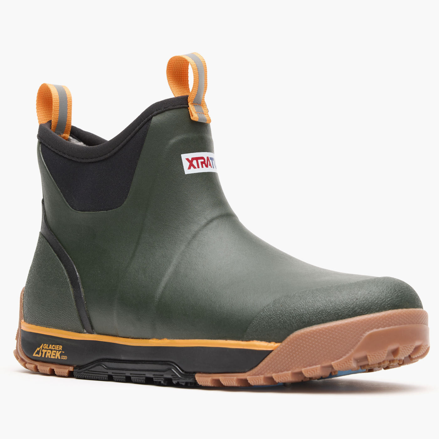 Olive Men's Ice Fleece Lined Ankle Deck Boot Main View.