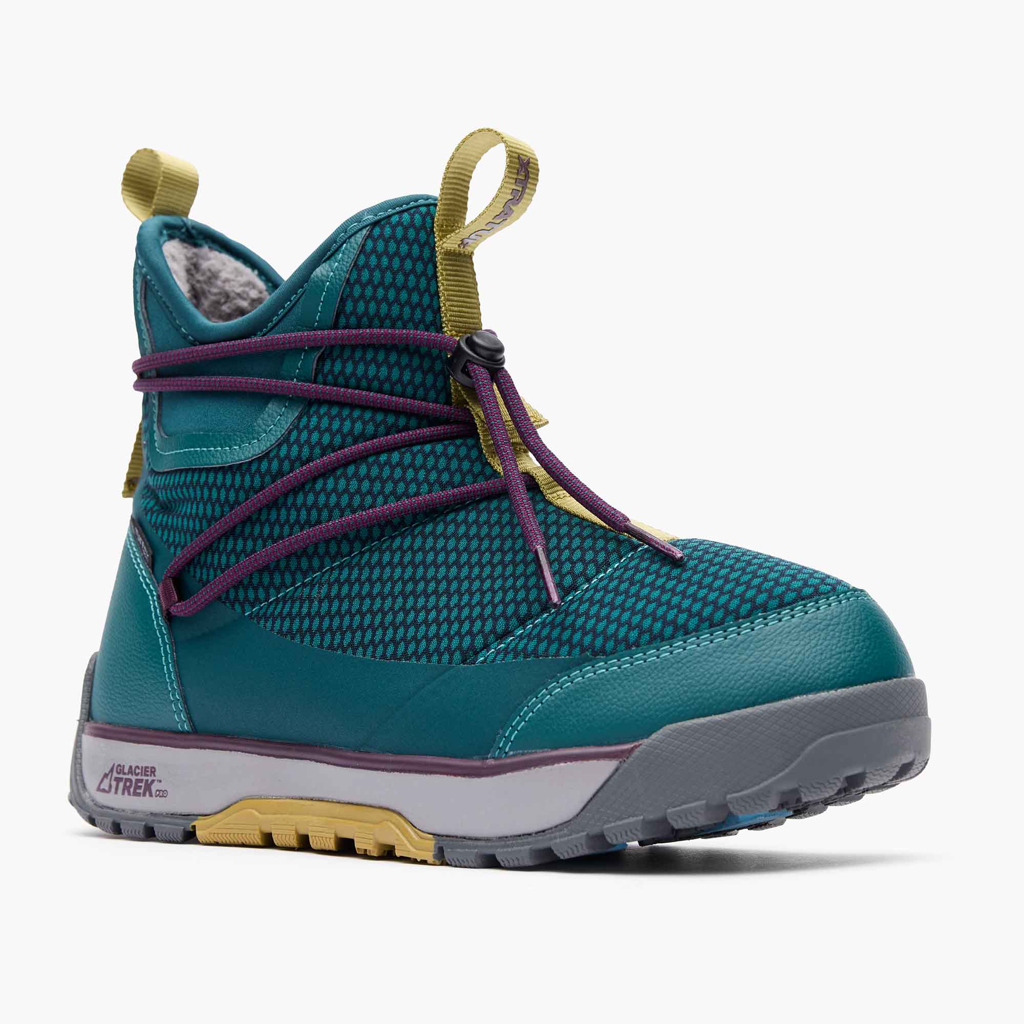 Teal Women's Ice Nylon Ankle Deck Boot Main View.