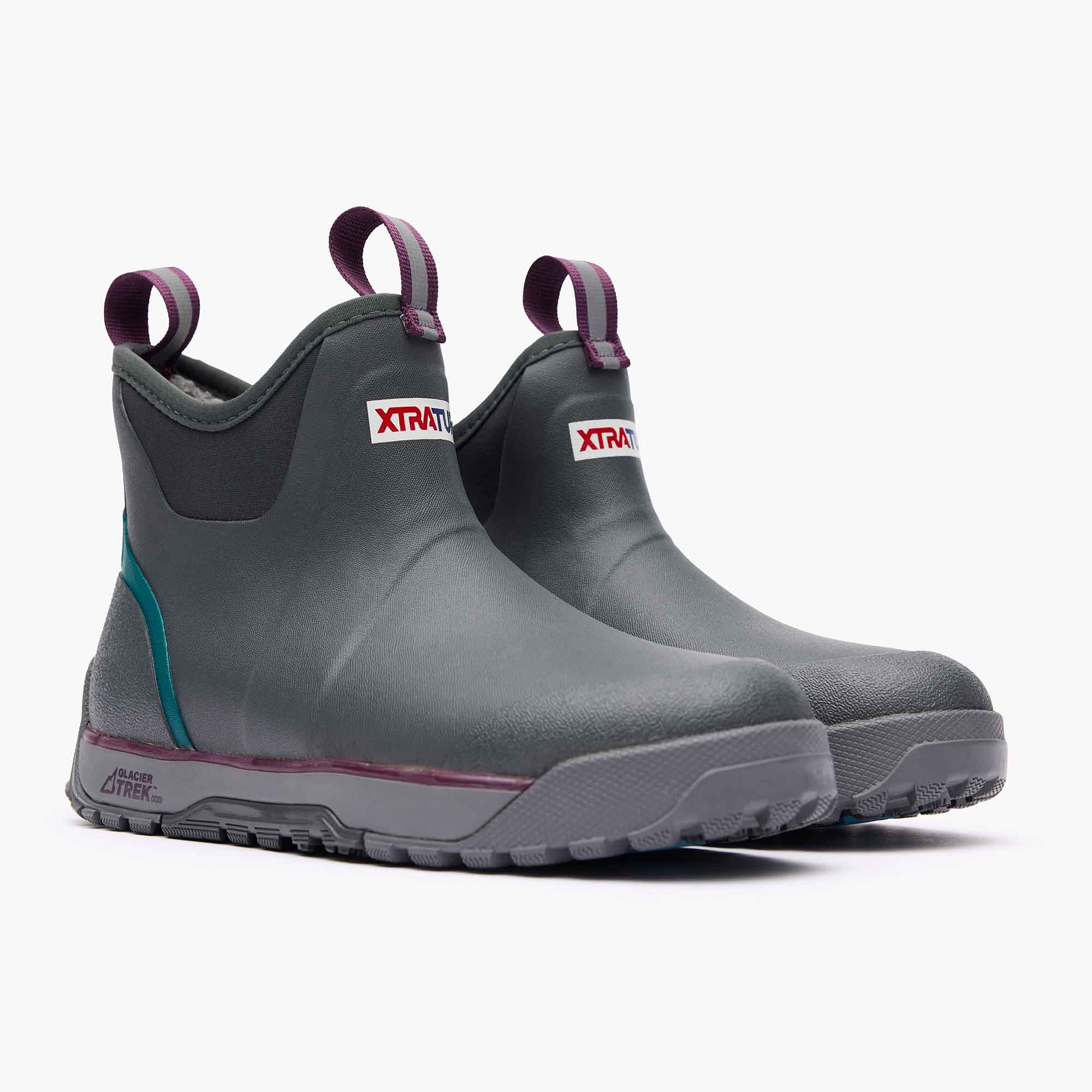 Grey Women's Ice Fleece Lined Ankle Deck Boot Main 2.
