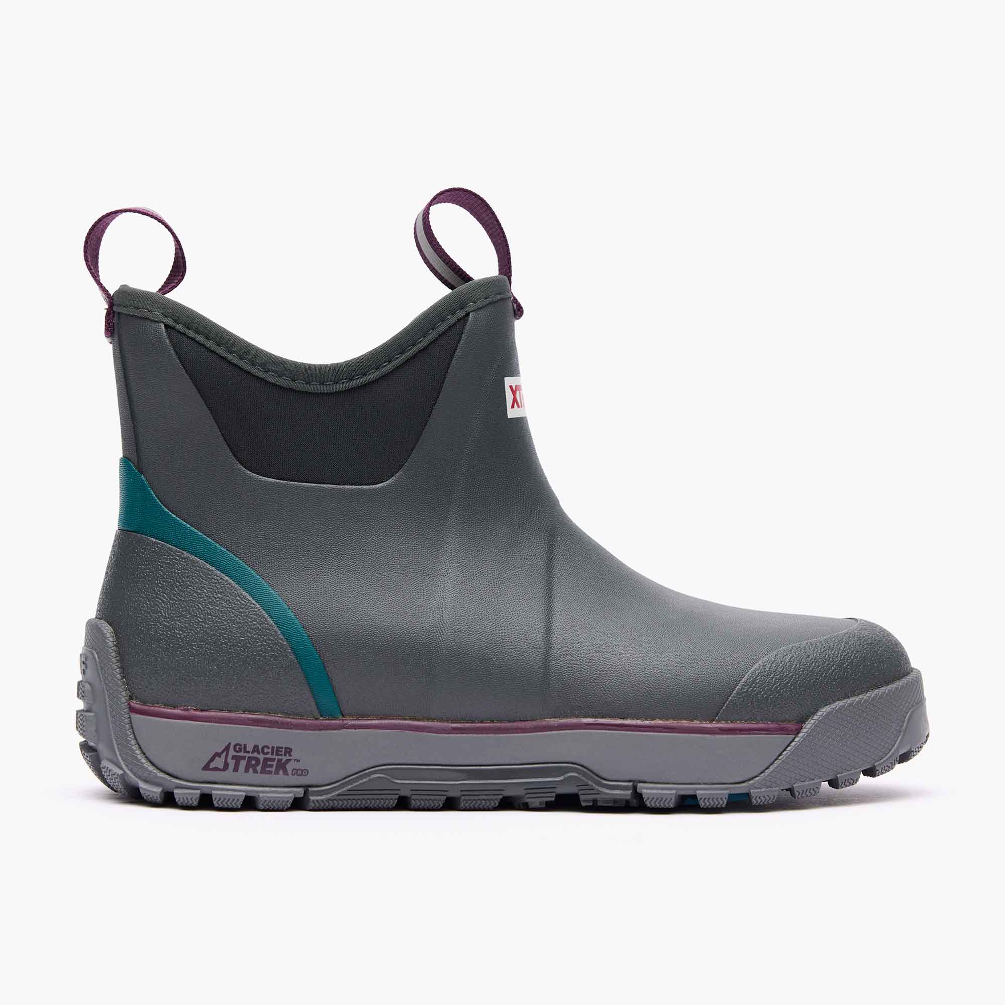 Grey Women's Ice Fleece Lined Ankle Deck Boot Profile.