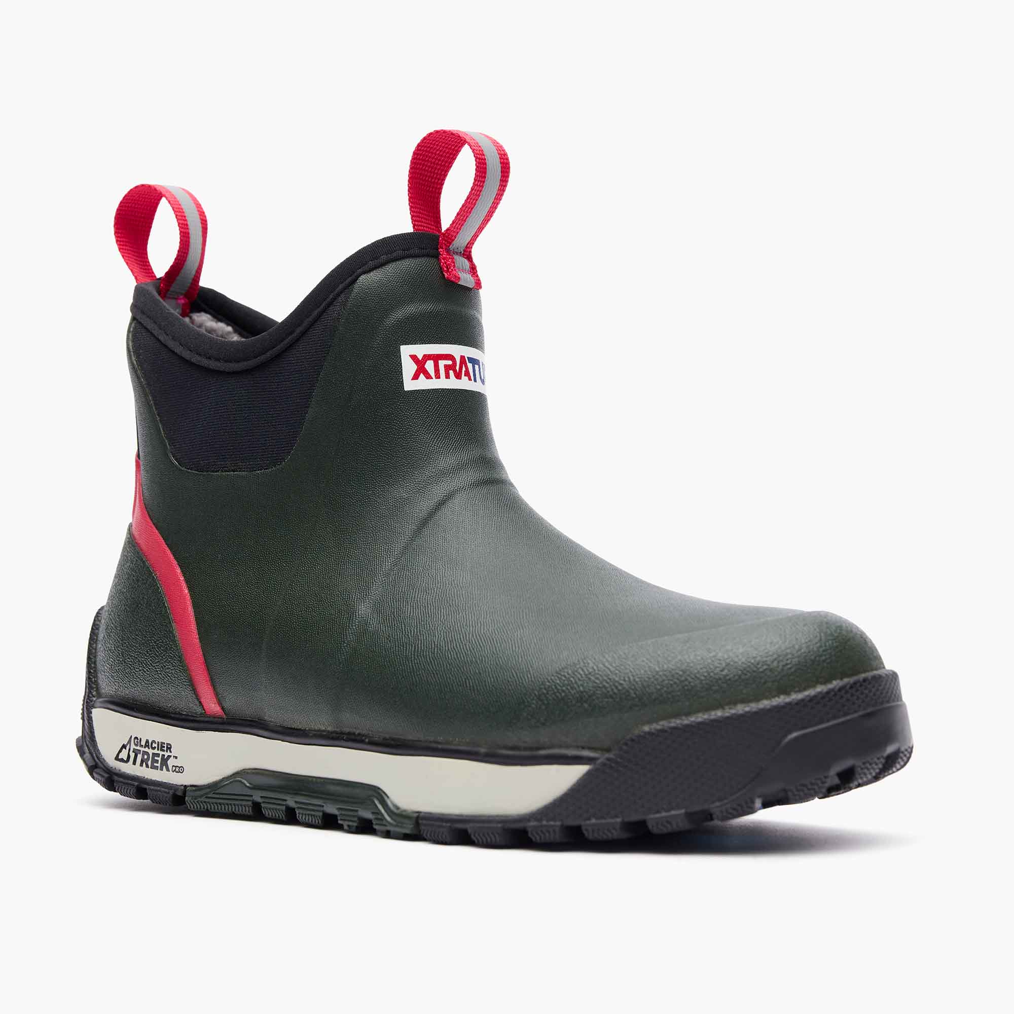 Green Women's Ice Fleece Lined Ankle Deck Boot Main View.