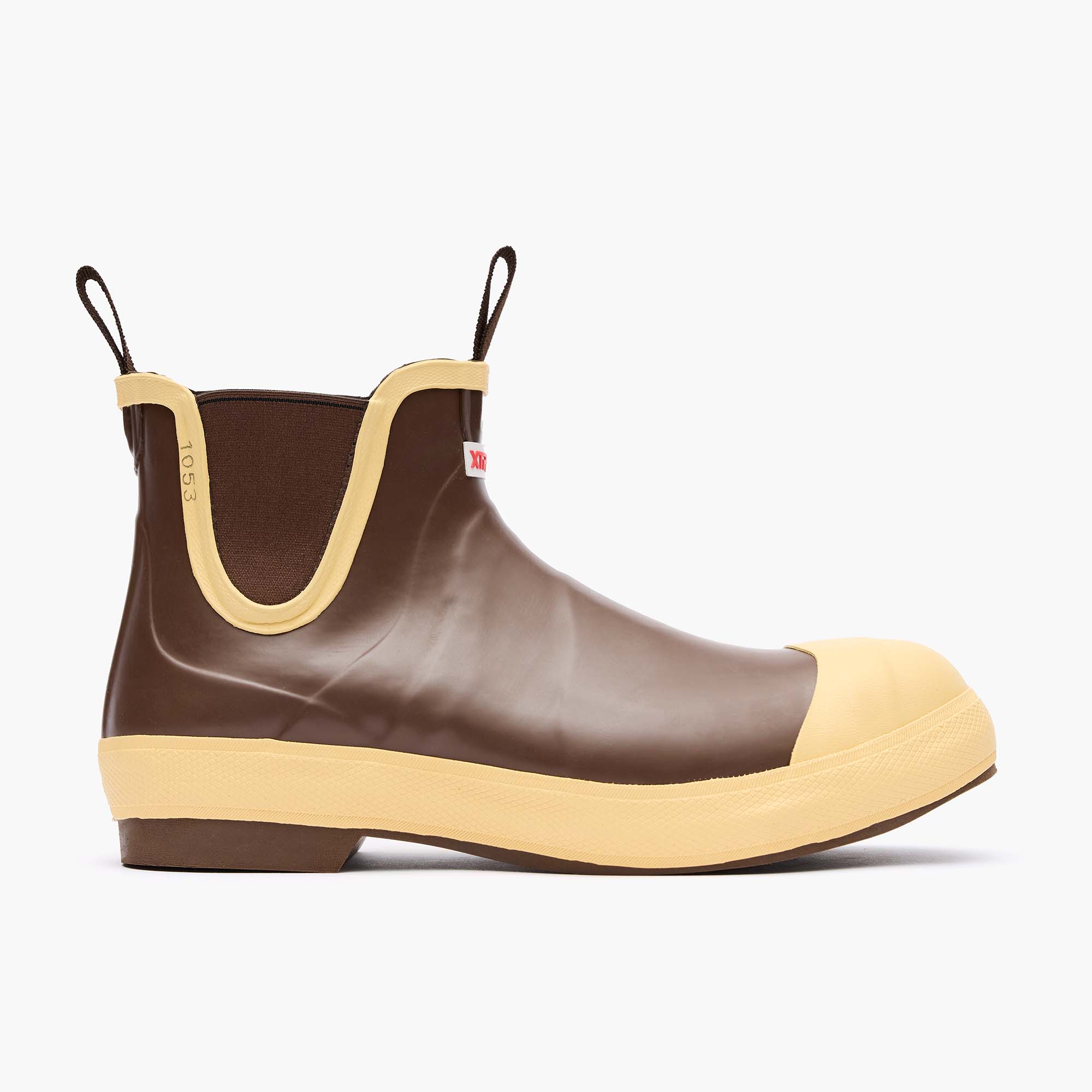 Gray Men's Steel Toe Legacy Ankle Deck Boot Profile.