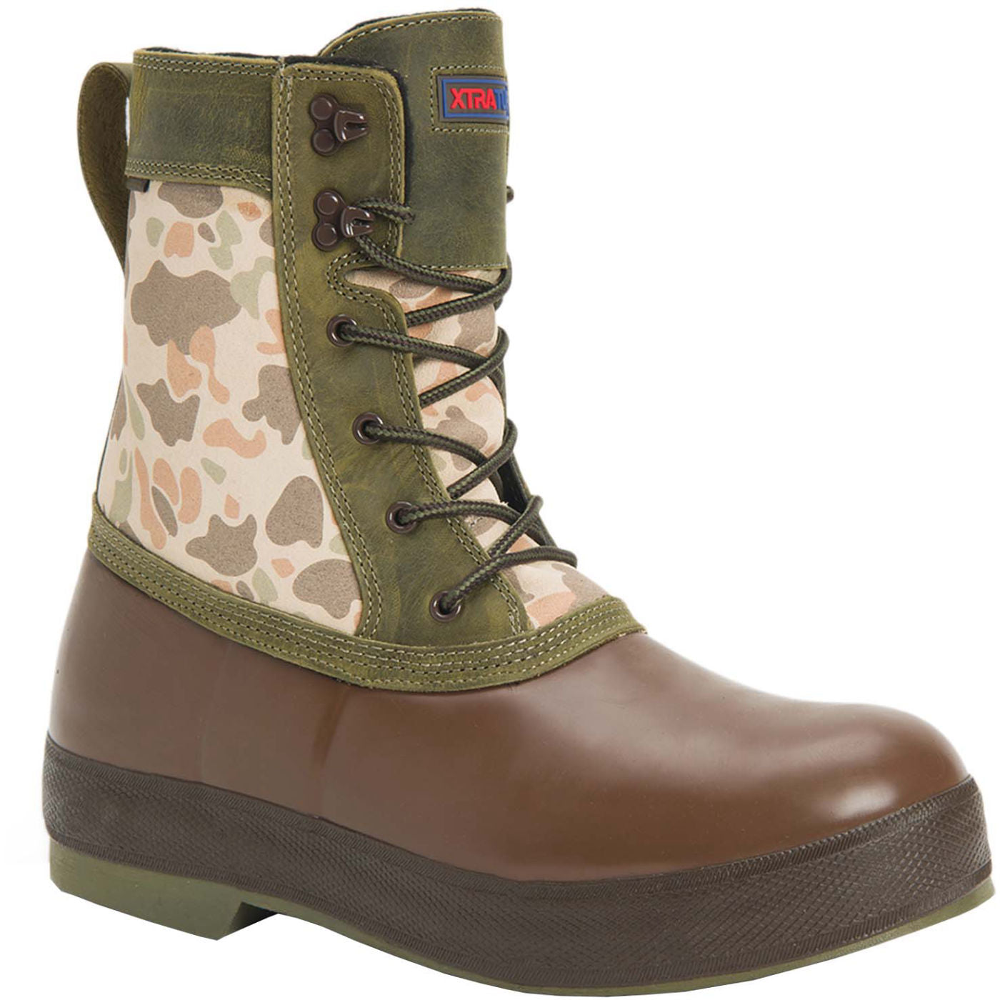 Men’s 8-inch Insulated Legacy Lace Boot in duck camo, style LLM8DCAM.