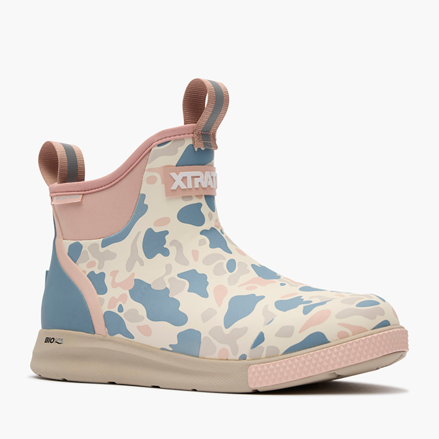 Ivory Duck Camo Women's Ankle Deck Boot Sport Main View.