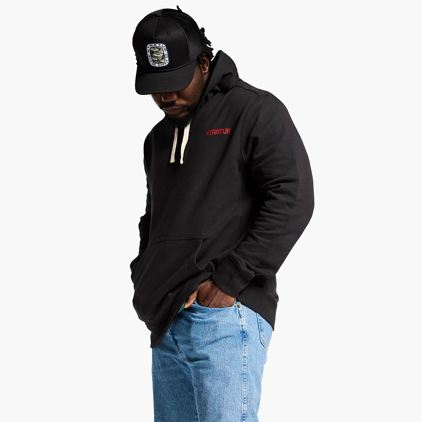 Faded Black Unisex Heavyweight Hoodie Alternate 4.