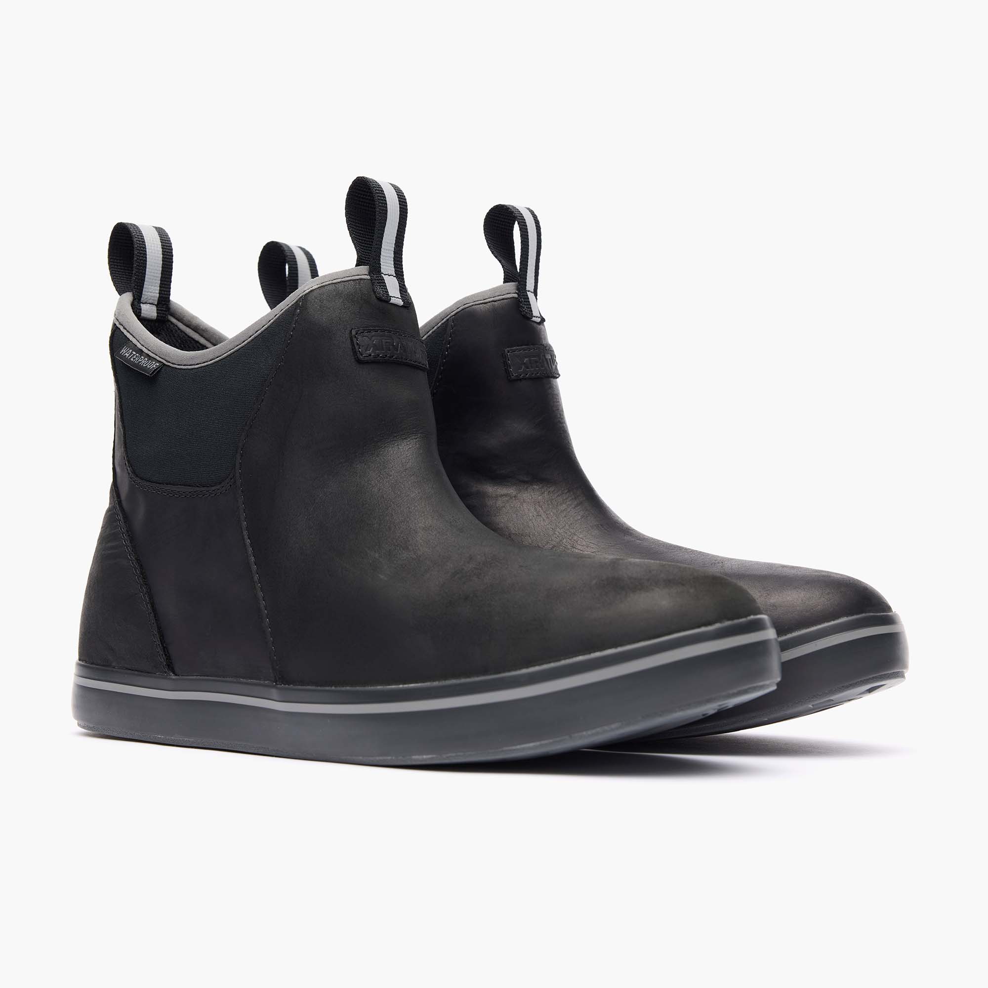 Gray Men's Leather Ankle Deck Boot Main 2.