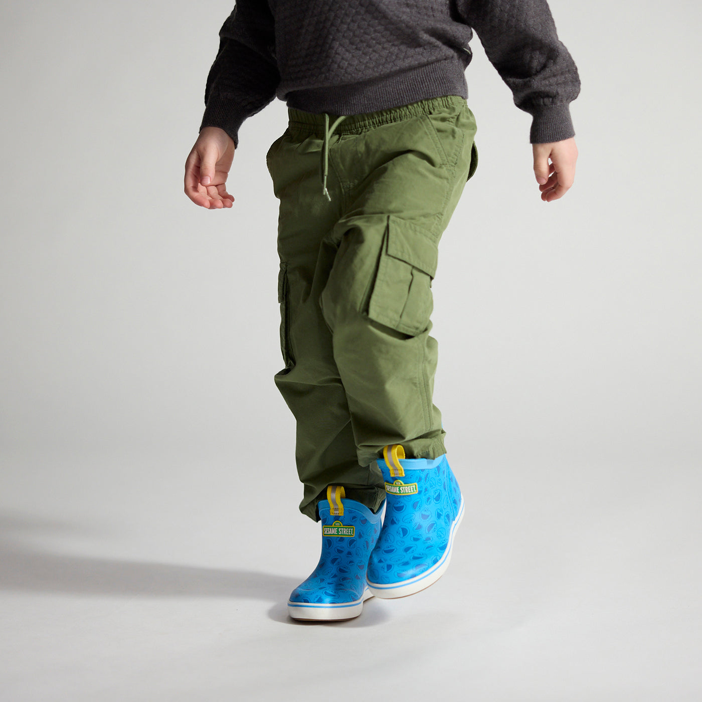 Cookie Monster Blue Sesame Street Kids' Ankle Deck Boot Main View.