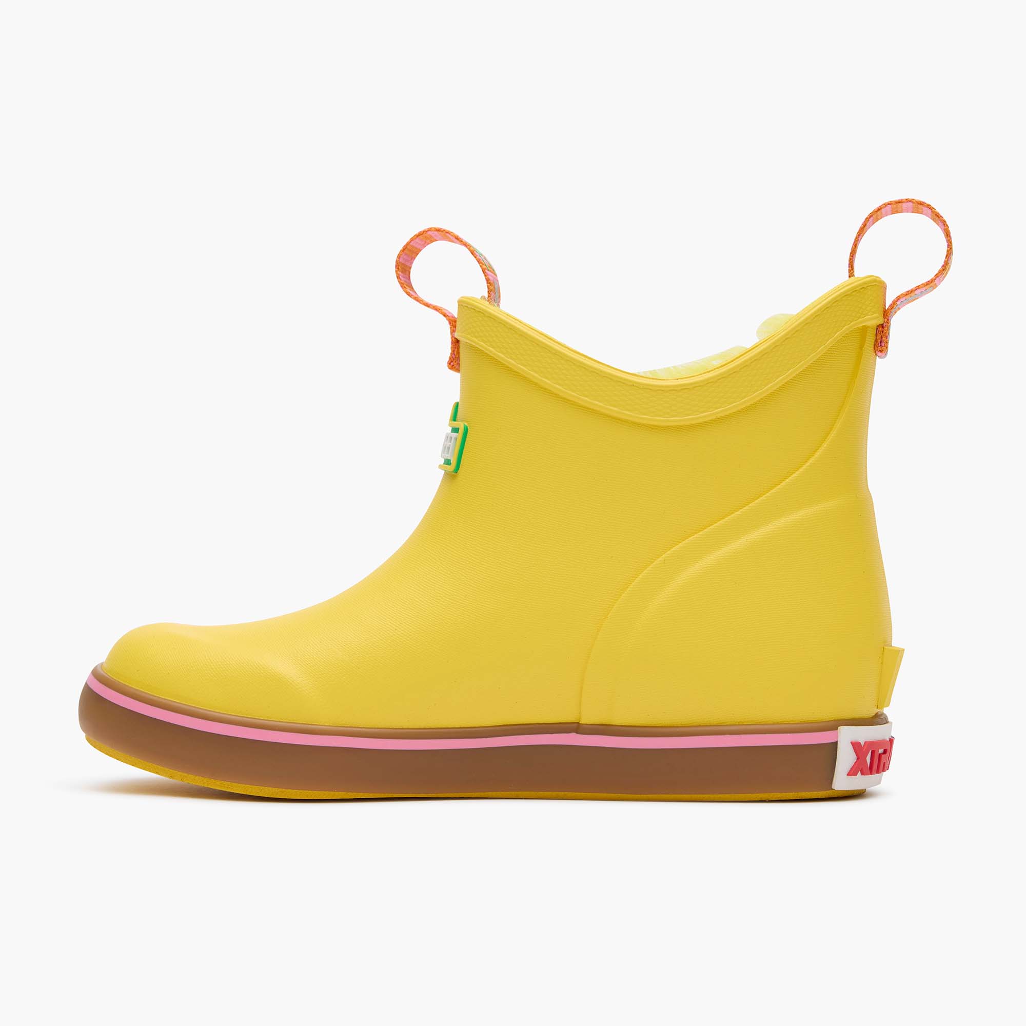 Big Bird Yellow Sesame Street Kids' Fleece Lined Ankle Deck Boot Instep View.