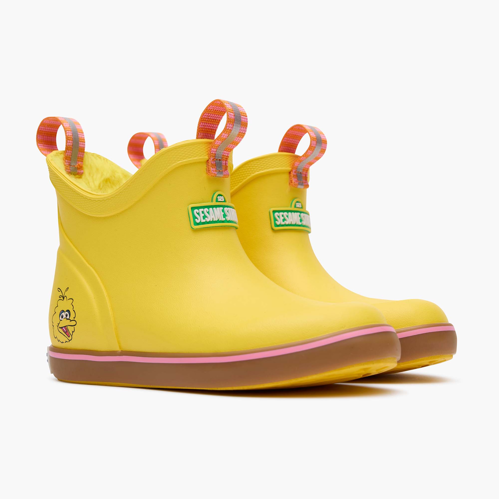 Big Bird Yellow Sesame Street Kids' Fleece Lined Ankle Deck Boot Main 2.