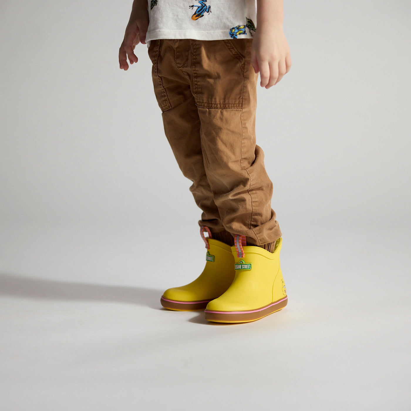 Big Bird Yellow Sesame Street Kids' Fleece Lined Ankle Deck Boot Main View.