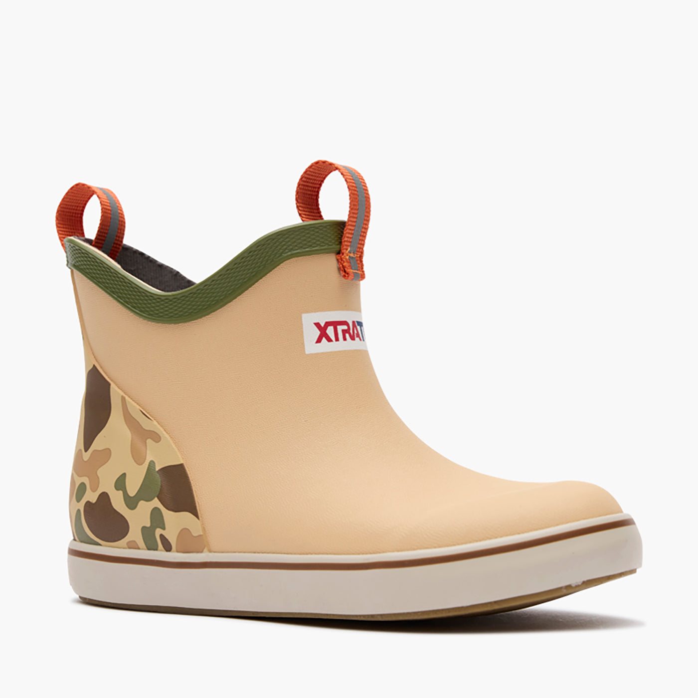 Beige / Duck Camo Kids' Ankle Deck Boot Main View.