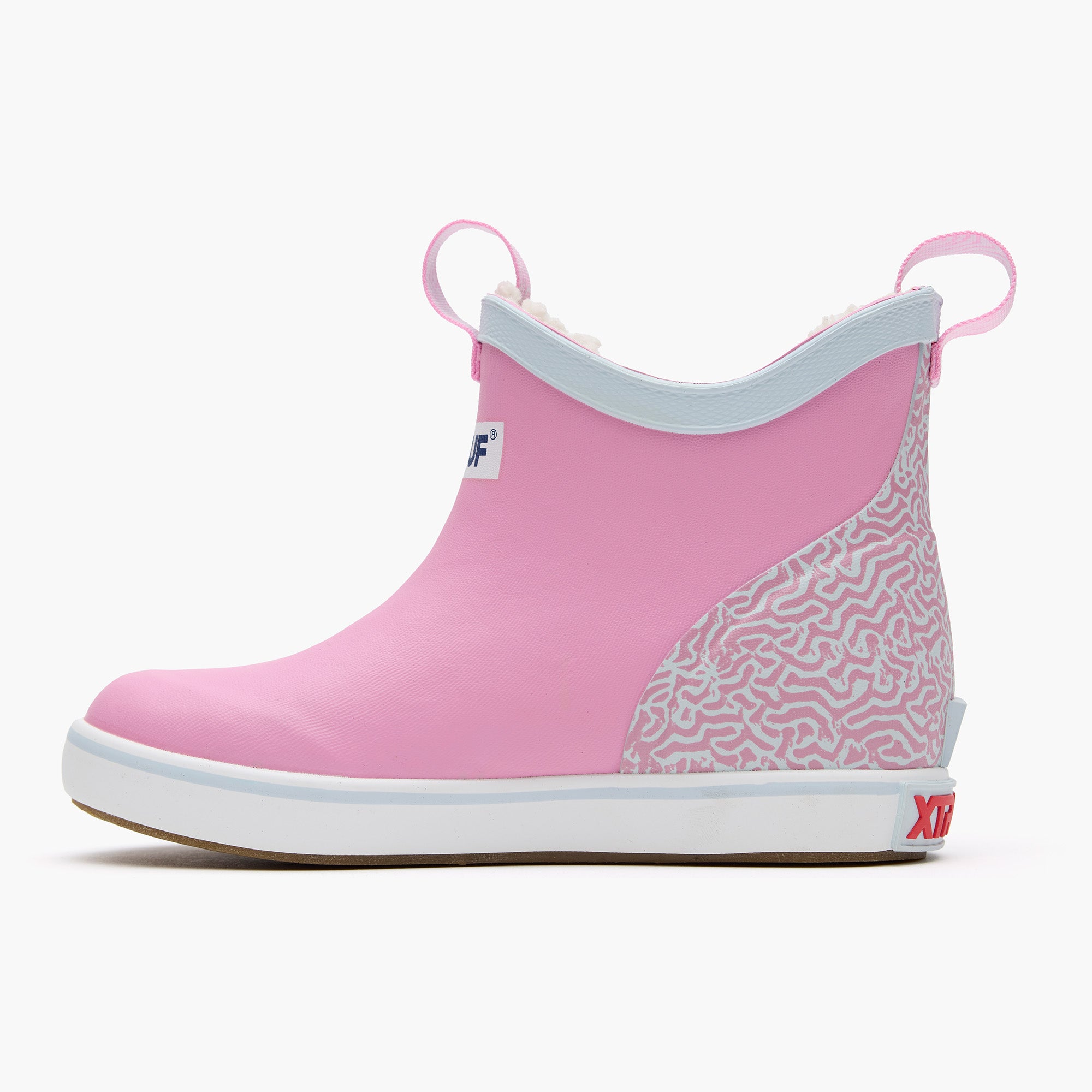 Orchid Big Kids Trolling Pack Fleece Lined Ankle Deck Boot Instep View.