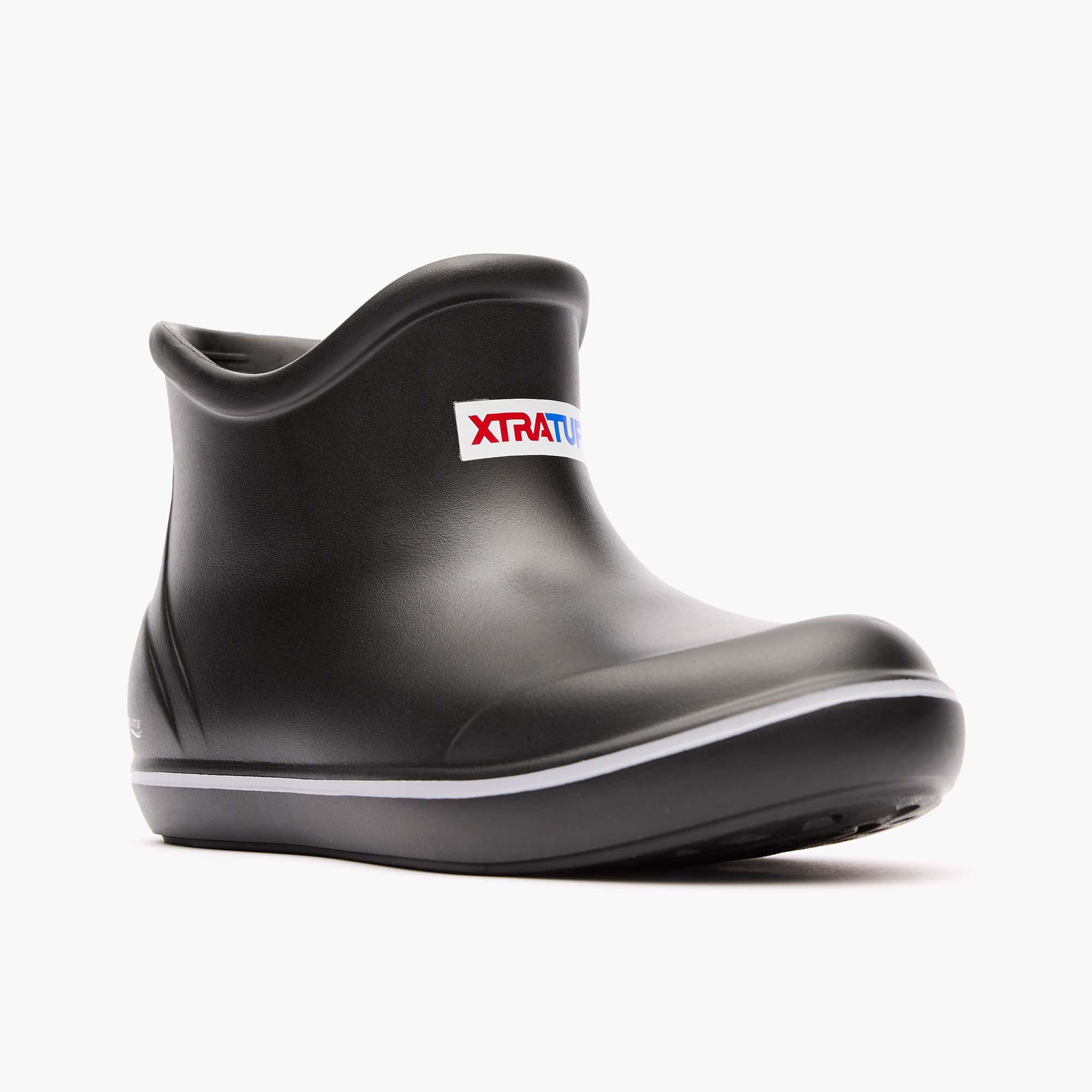Black TUFS Big Kids Ankle Deck Boot Main View.