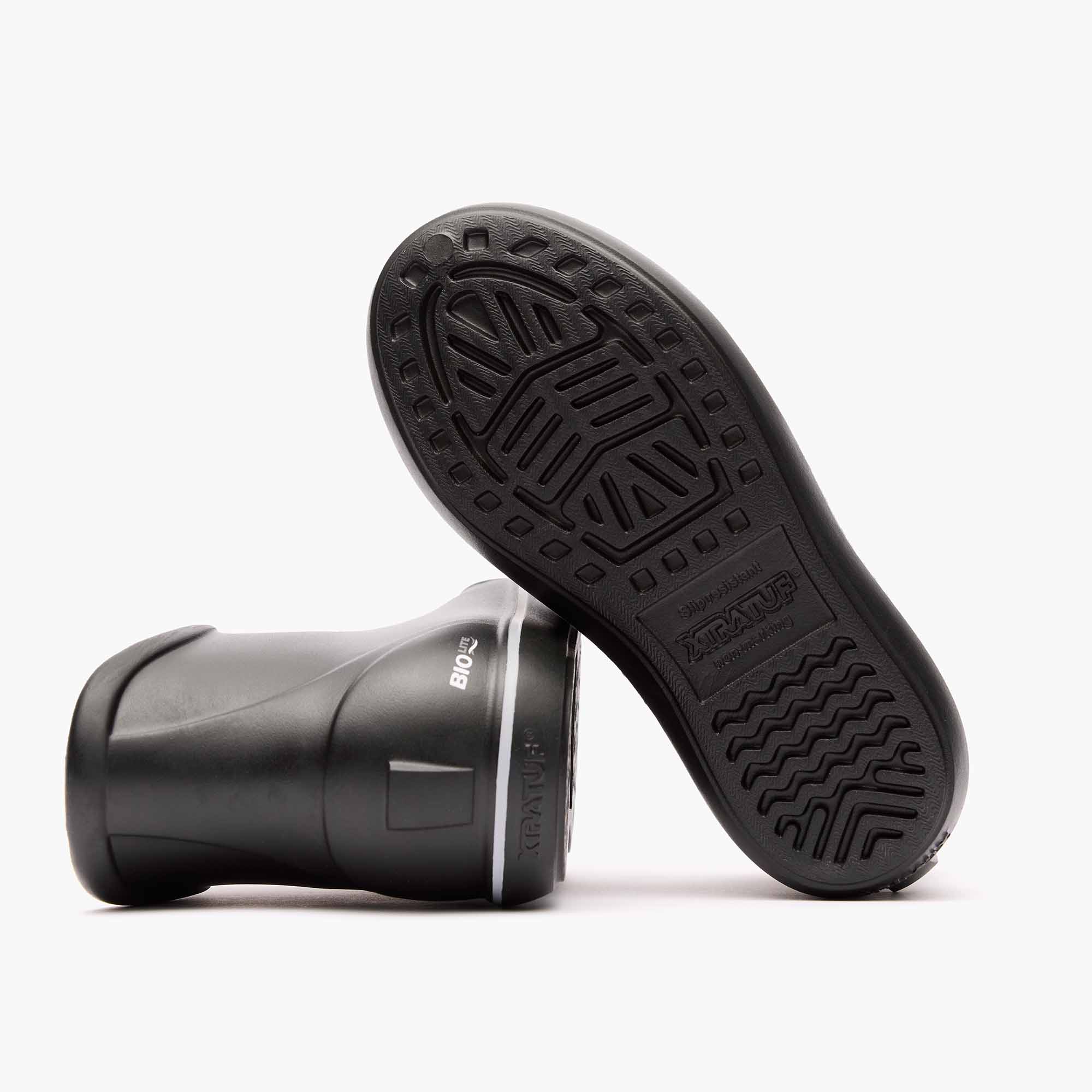Black TUFS Big Kids Ankle Deck Boot Outsole.