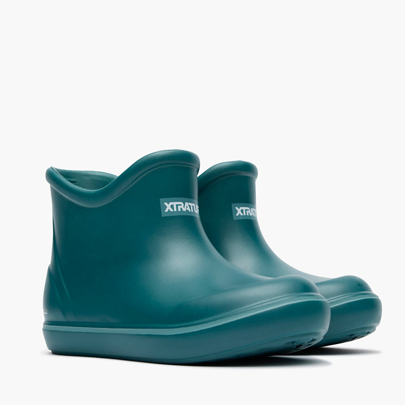 Transformative Teal TUFS Kids' Ankle Deck Boot Pair View.