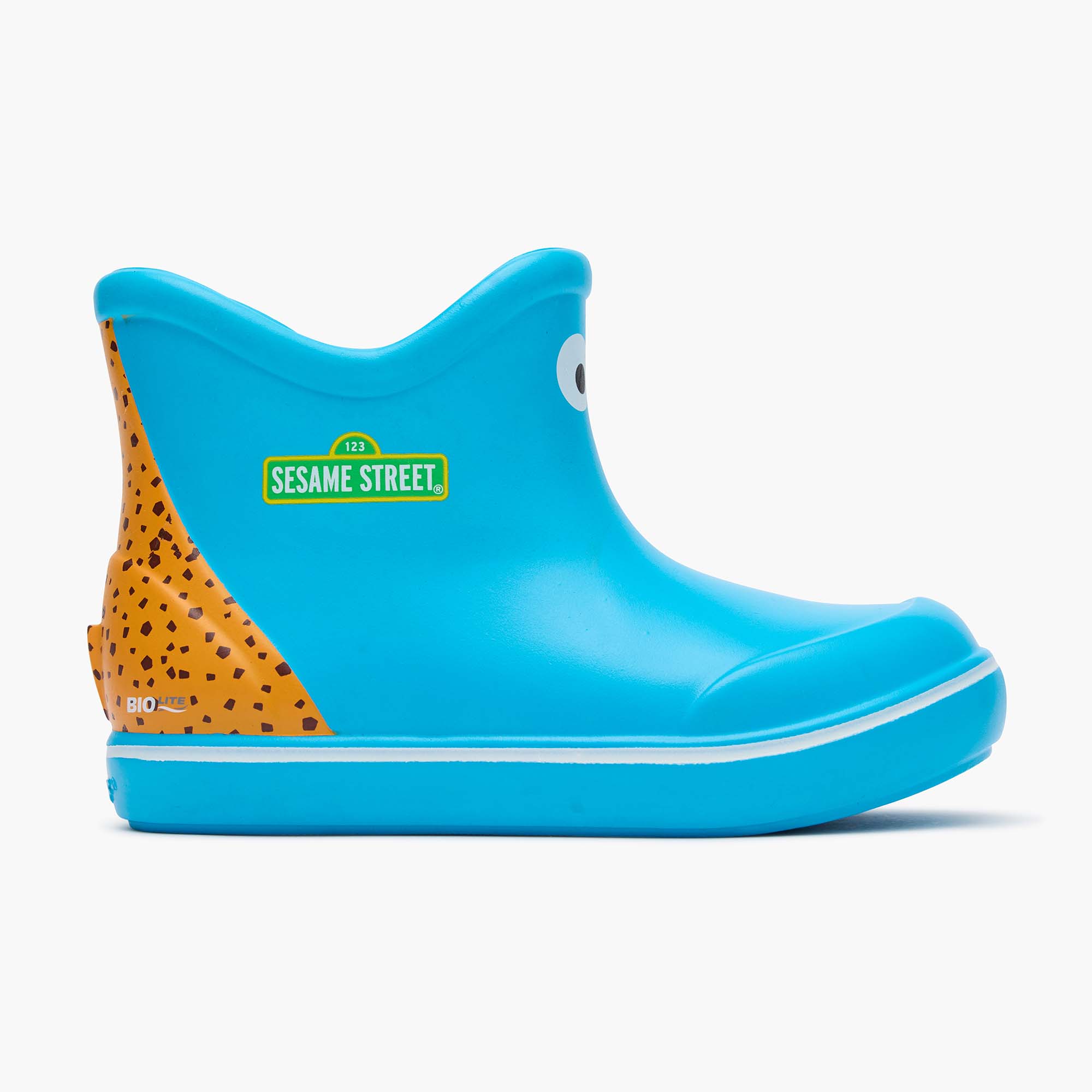Cookie Monster Blue Sesame Street TUFS Kids' Ankle Deck Boot Profile.