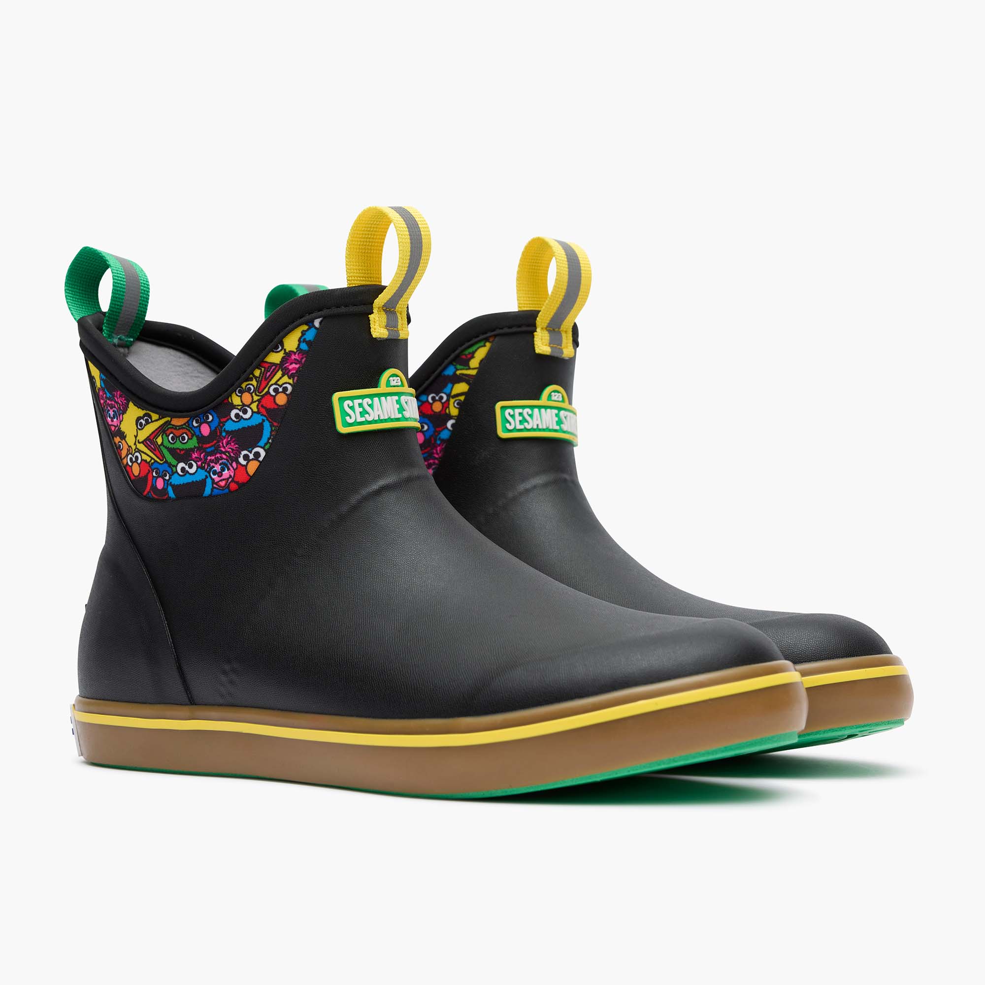 Black Multi Sesame Street Men’s Ankle Deck Boot Main 2.