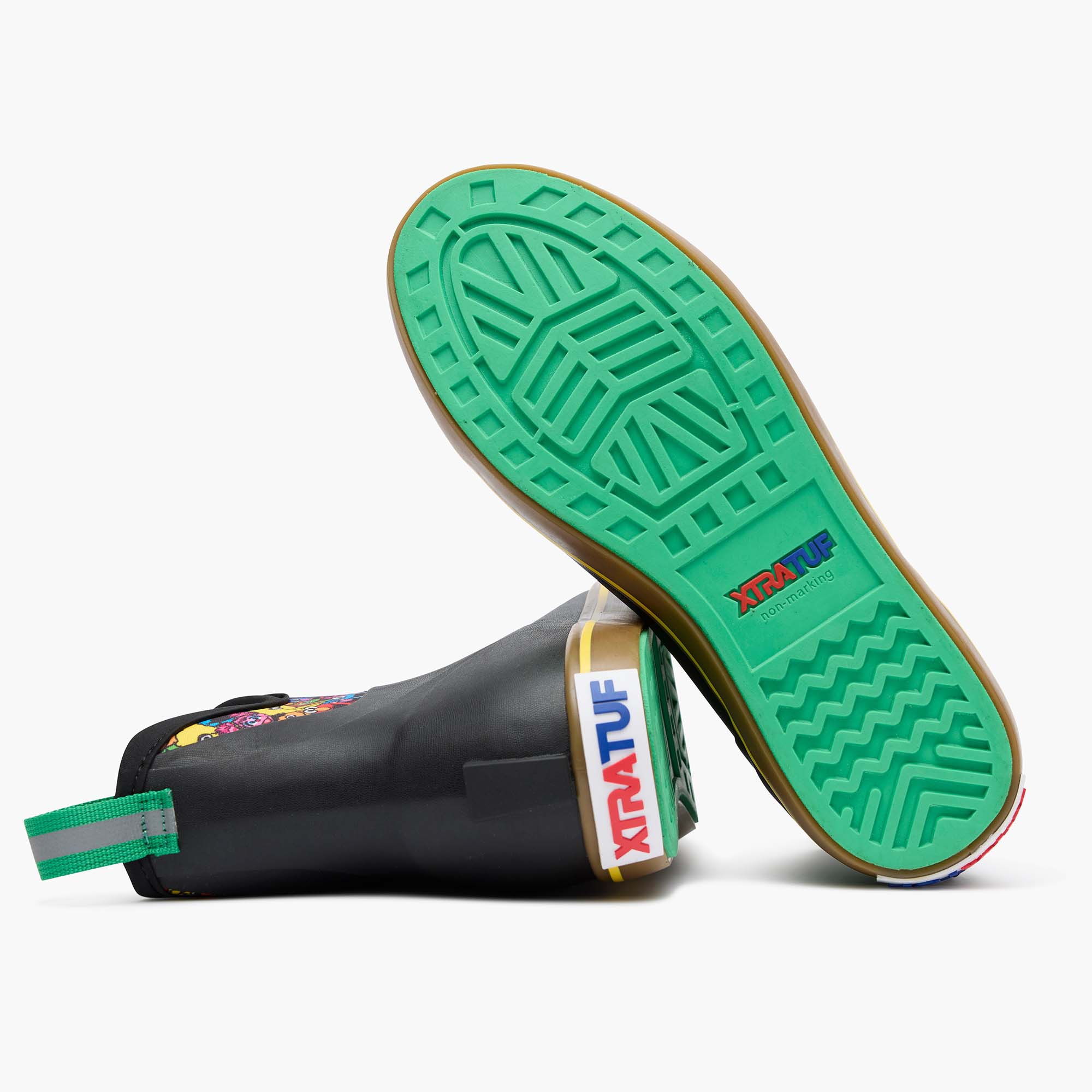 Black Multi Sesame Street Men’s Ankle Deck Boot Outsole.