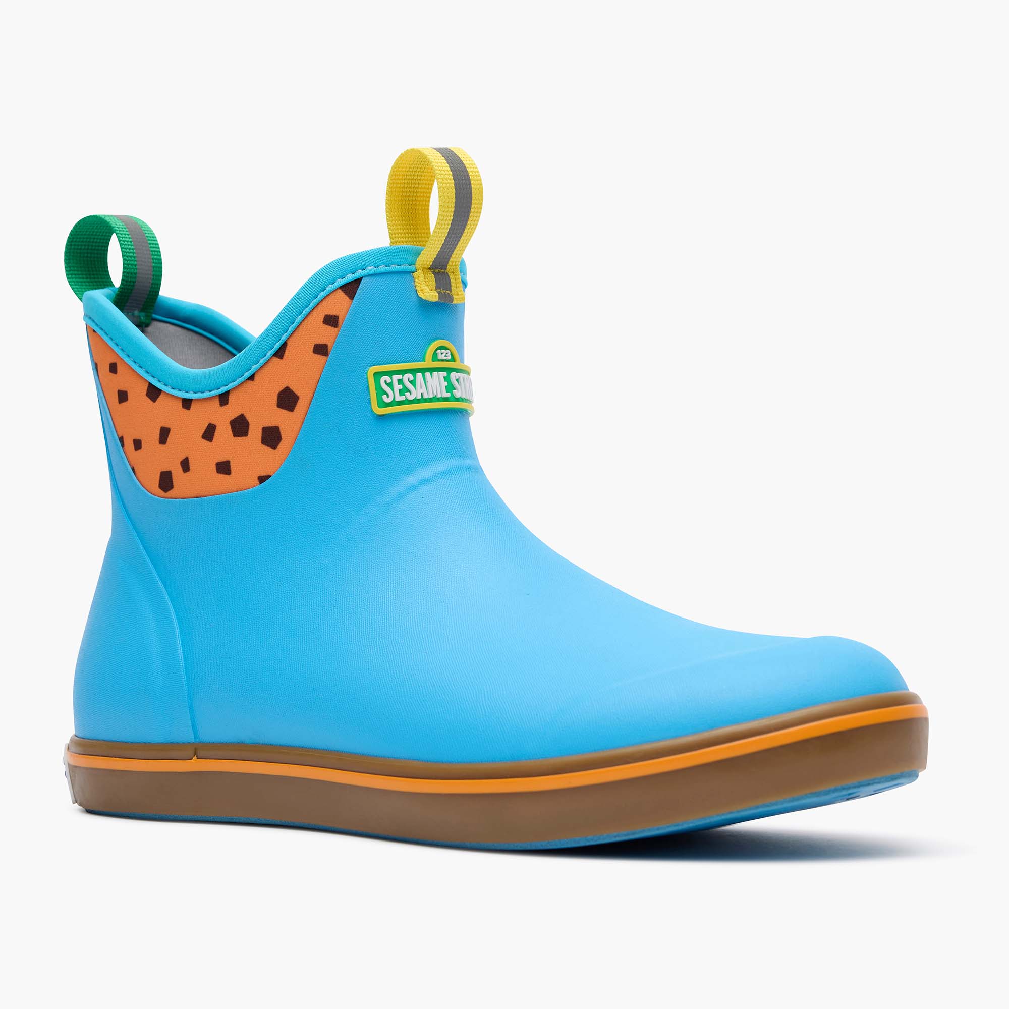 Cookie Monster Blue Sesame Street Men’s Ankle Deck Boot Main View.