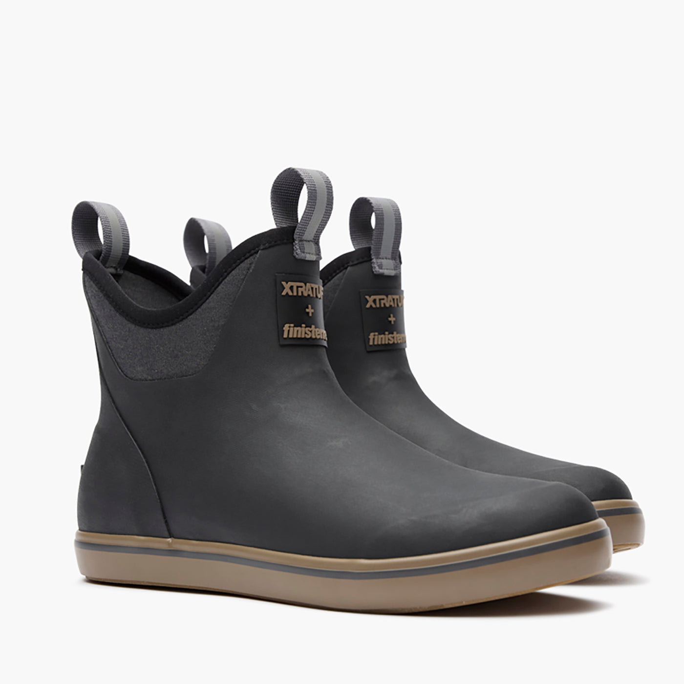 Black Finisterre + XTRATUF Ankle Deck Boot Front.