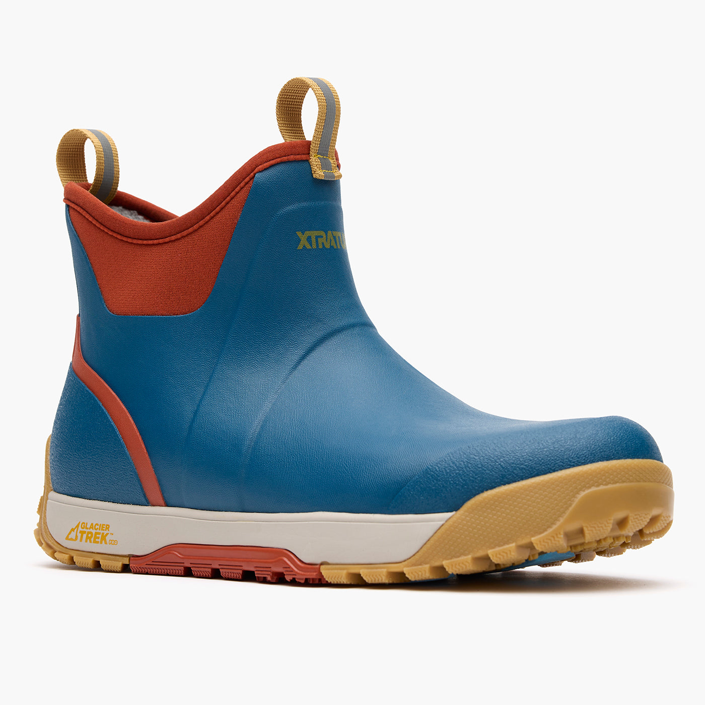 Legion Blue / Rust Red Men's Ice Fleece Lined Ankle Deck Boot Main View.