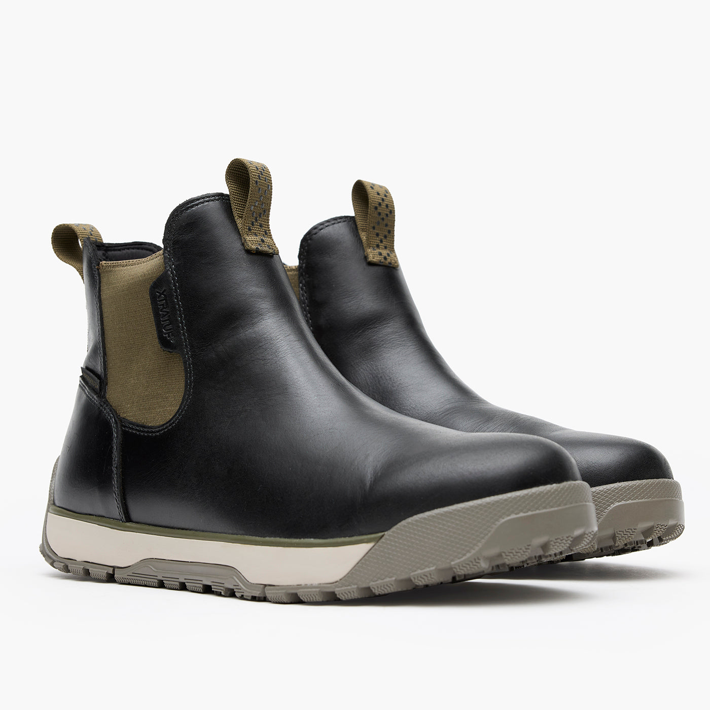 Pirate Black Men's Waterproof Leather Ankle Deck Boot Pair 2.