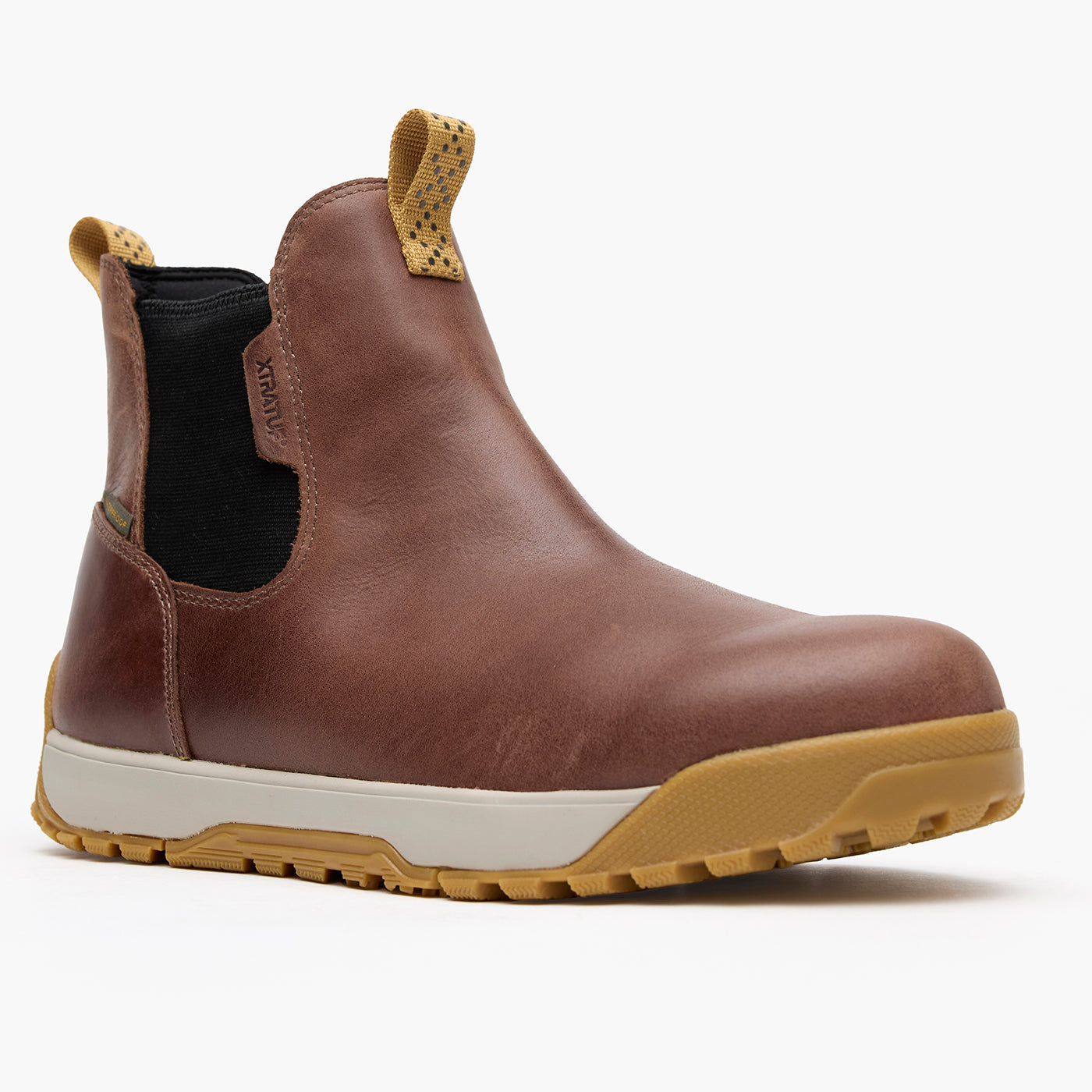 Earth Brown Men's Leather Ankle Deck Boot Main View.