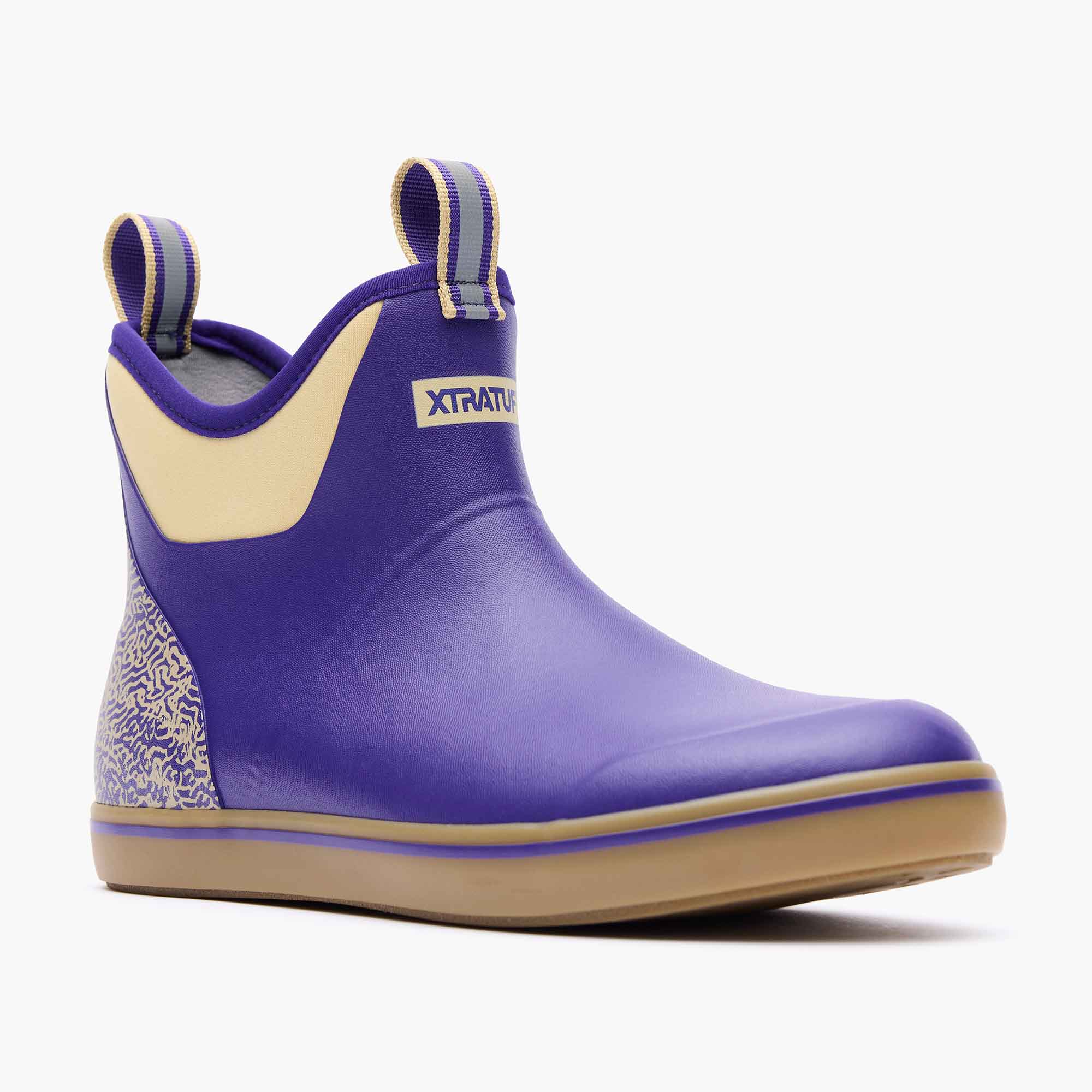 Purple Men's Tailgate Ankle Deck Boot Main View.
