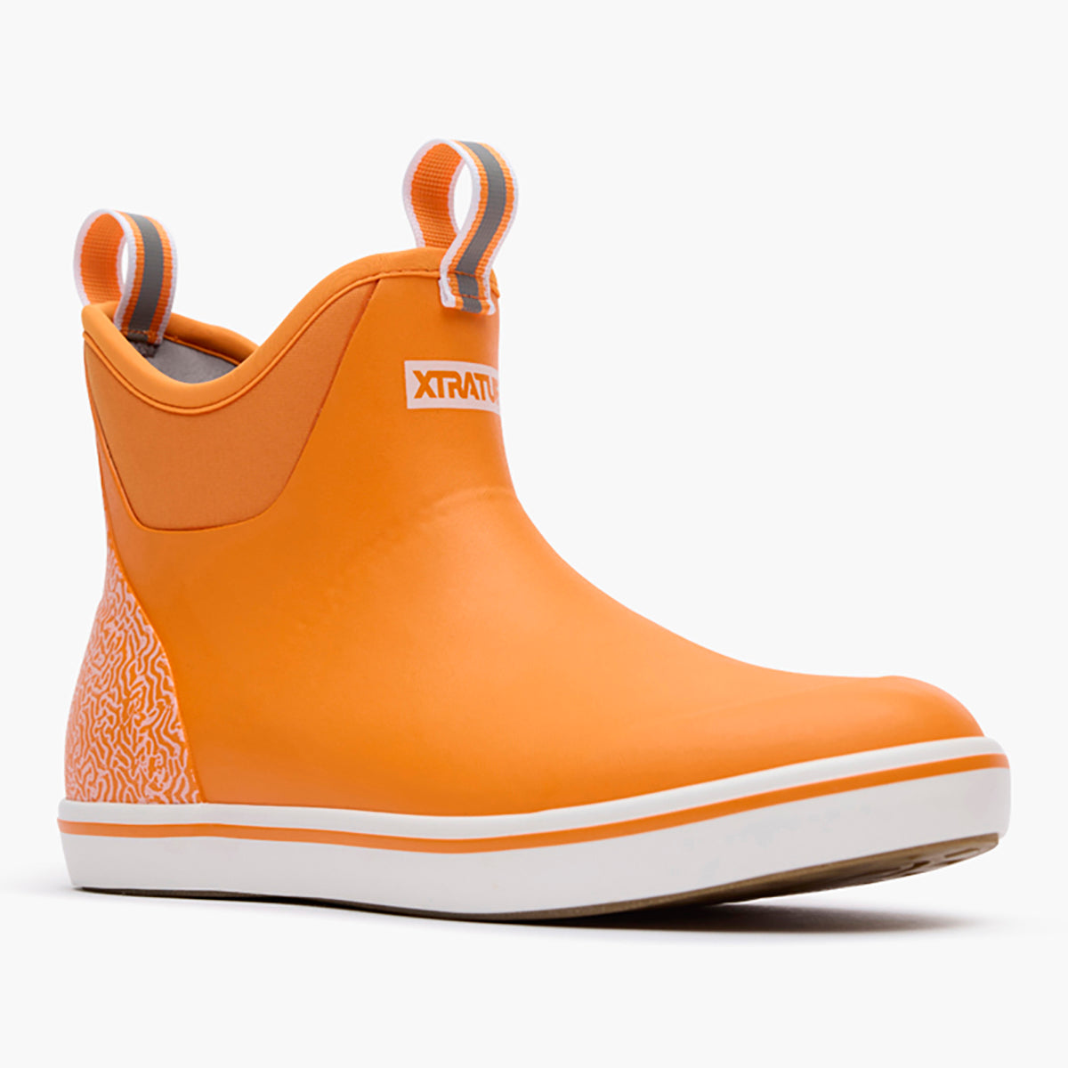 Orange / White Men's Tailgate Ankle Deck Boot Main View.