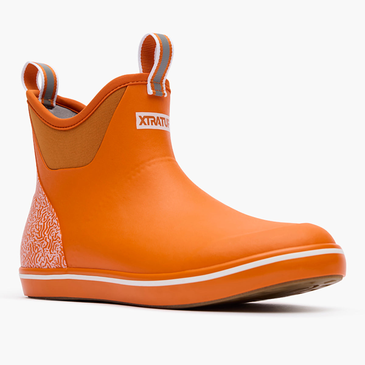 Orange Men's Tailgate Ankle Deck Boot Main View.