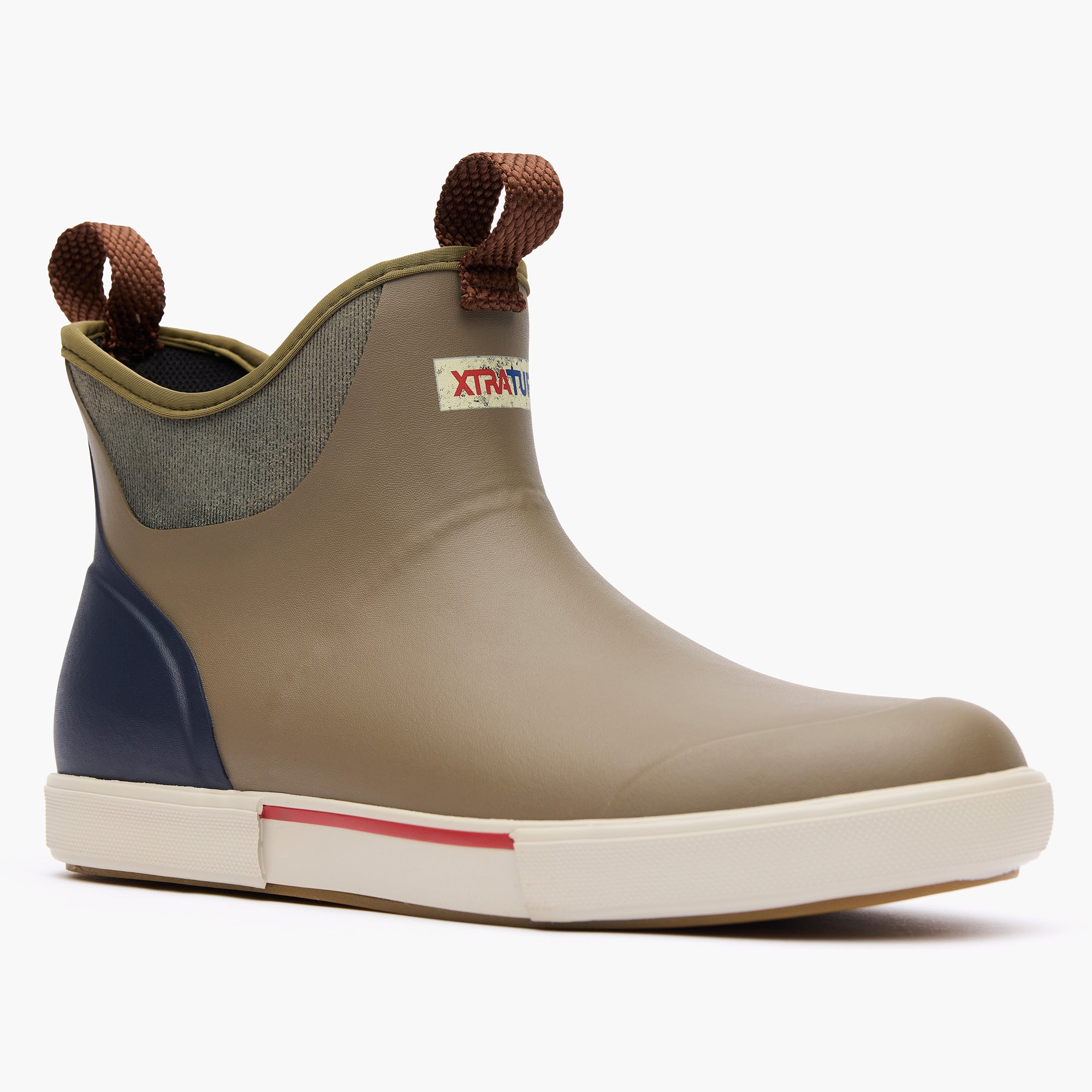 Vintage Olive Men's Vintage Ankle Deck Boot Main View.