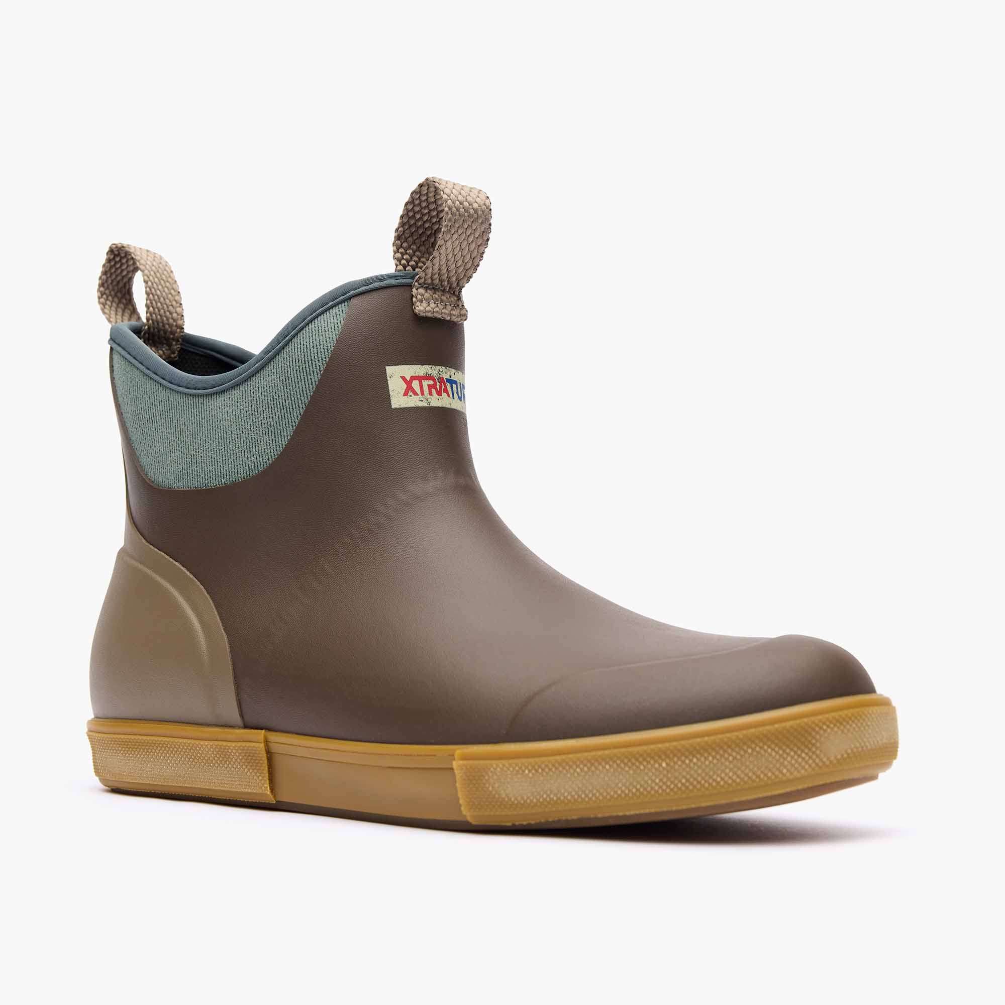 Brown Men's Vintage Ankle Deck Boot Main View.