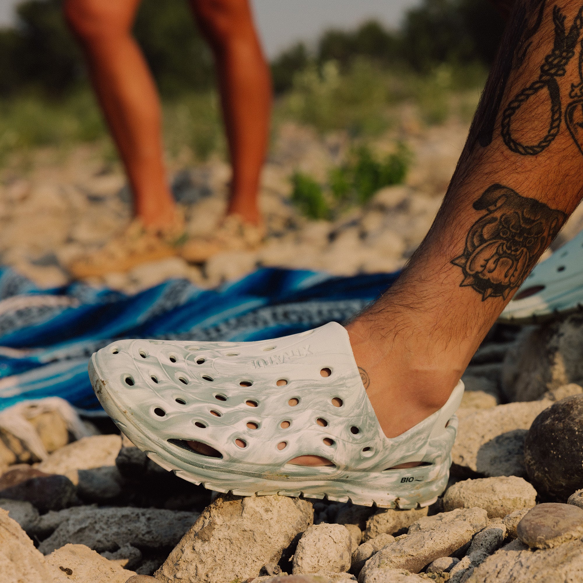 Seafoam Unisex Riptide Sandal On-Foot View.