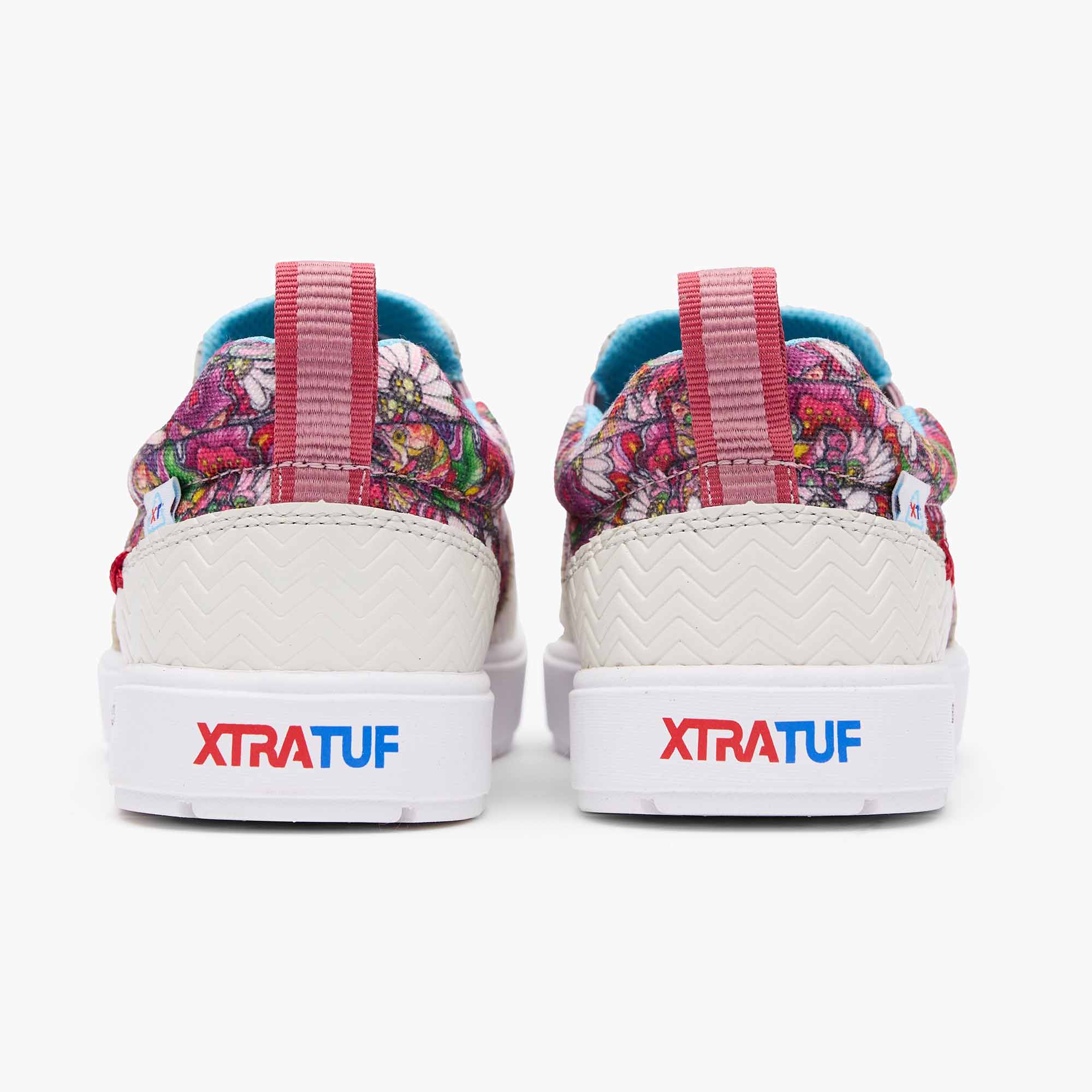 White Onyx Multi Floral Fish Women's Fishe®Wear Sharkbyte 2.0 Eco Deck Shoe Back View.