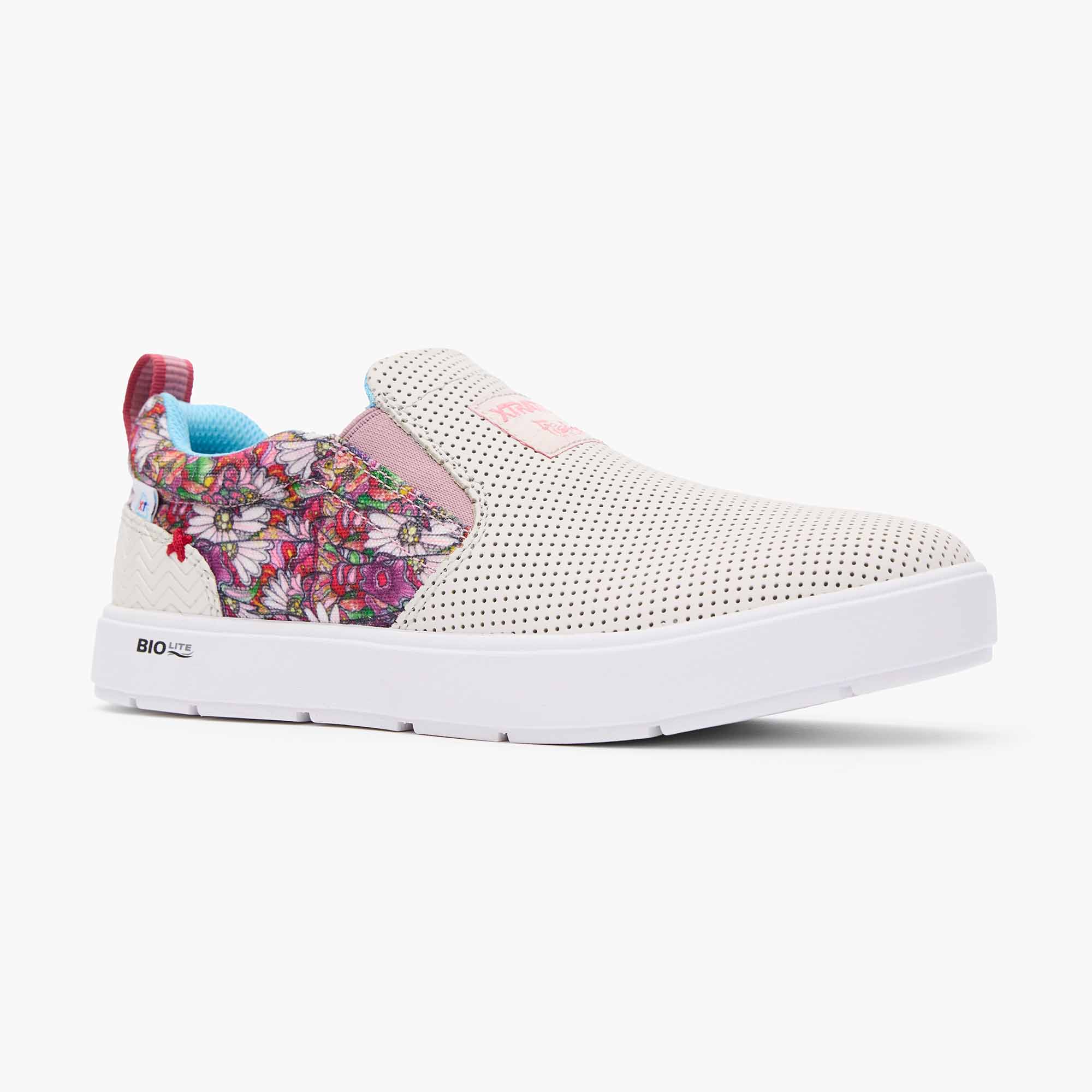White Onyx Multi Floral Fish Women's Fishe®Wear Sharkbyte 2.0 Eco Deck Shoe Main View.