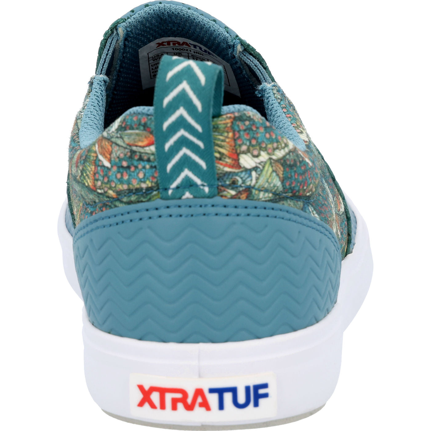Blue Women's Fishe®Wear Leather Sharkbyte Deck Shoe Back View.
