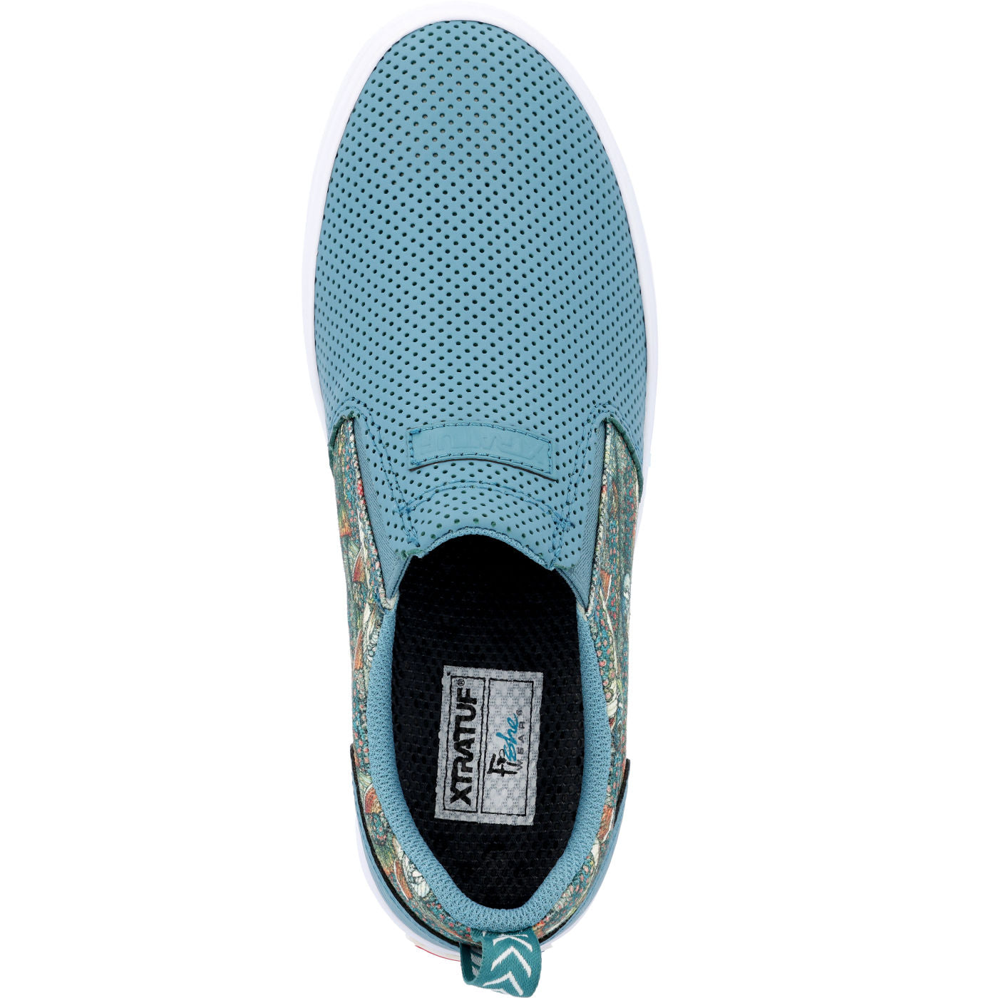 Blue Women's Fishe®Wear Leather Sharkbyte Deck Shoe Birdseye.