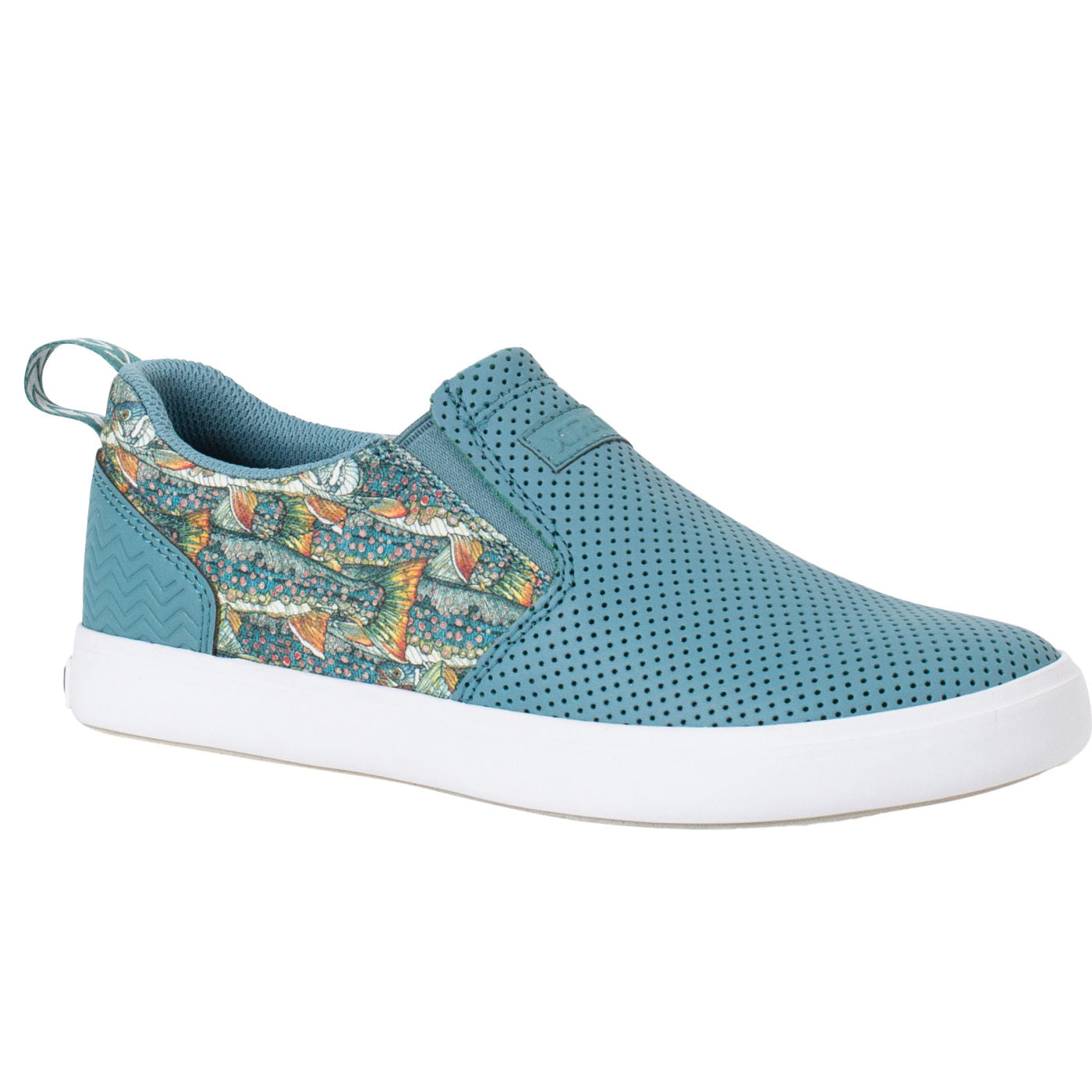 Blue Women's Fishe®Wear Leather Sharkbyte Deck Shoe Main View.