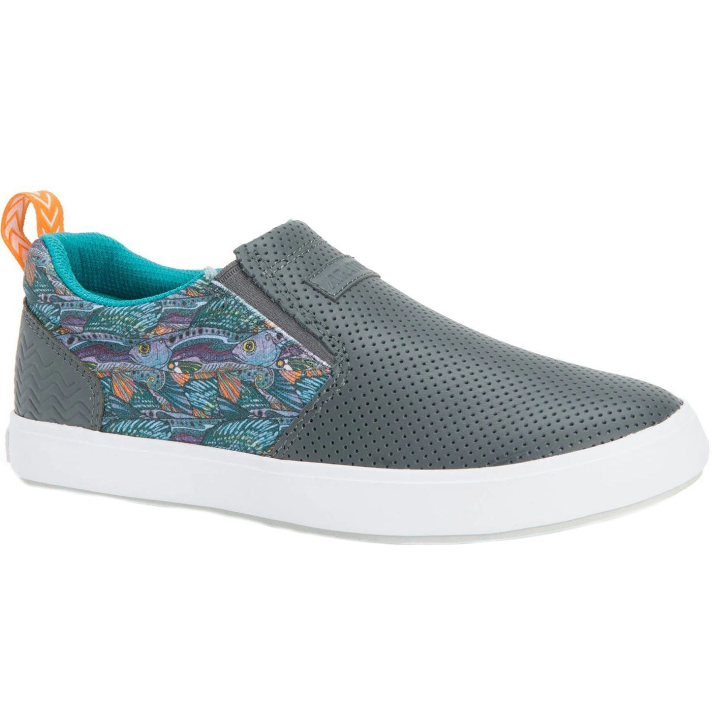 Grey Women's Fishe®Wear Leather Sharkbyte Deck Shoe Main View.