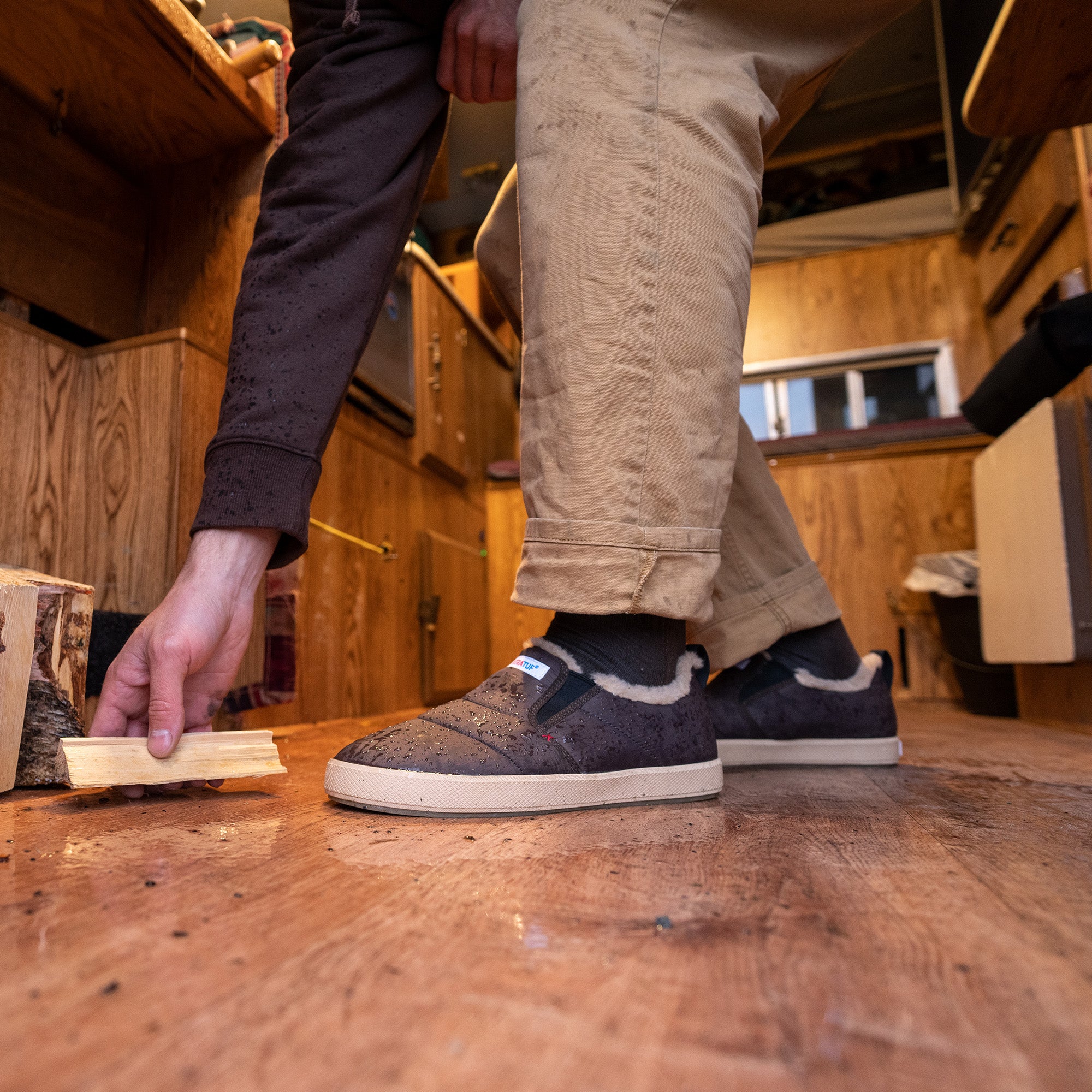Brown Unisex Nylon Homer II Slip On On-Foot View.