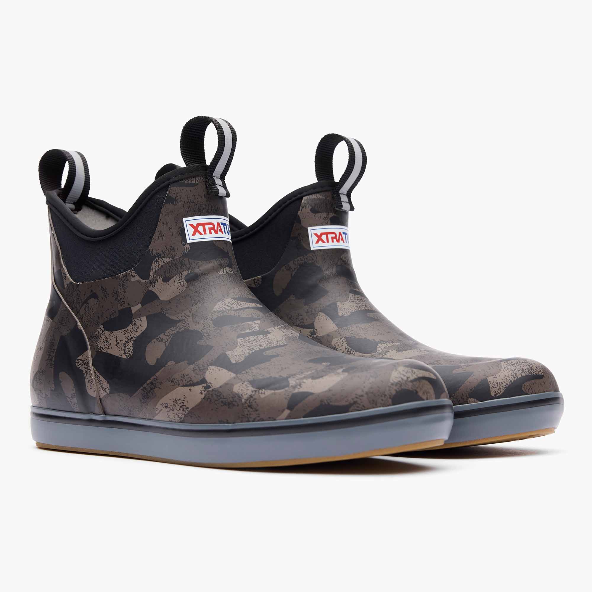 Camouflage Women's Black Camo Ankle Deck Boot Main 2.