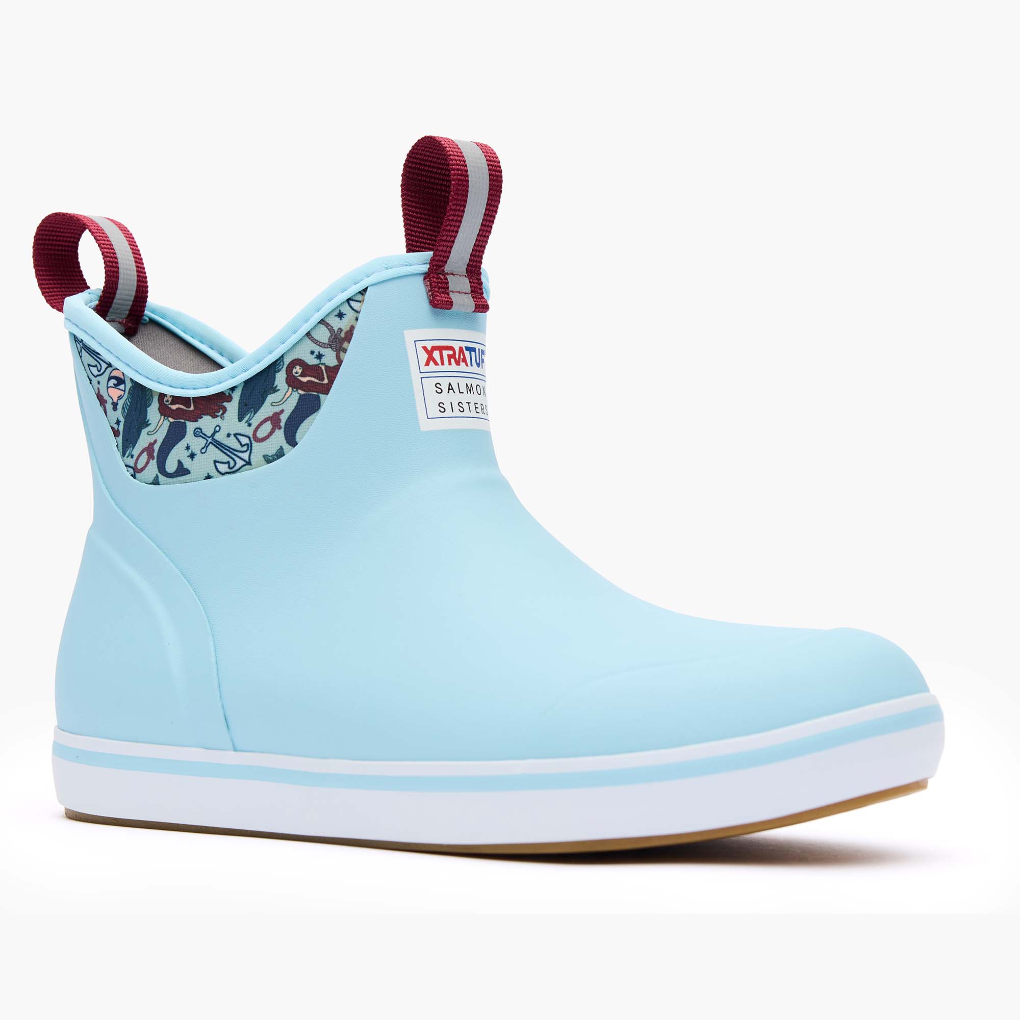 Blue Women's Salmon Sisters Ankle Deck Boot Main View.