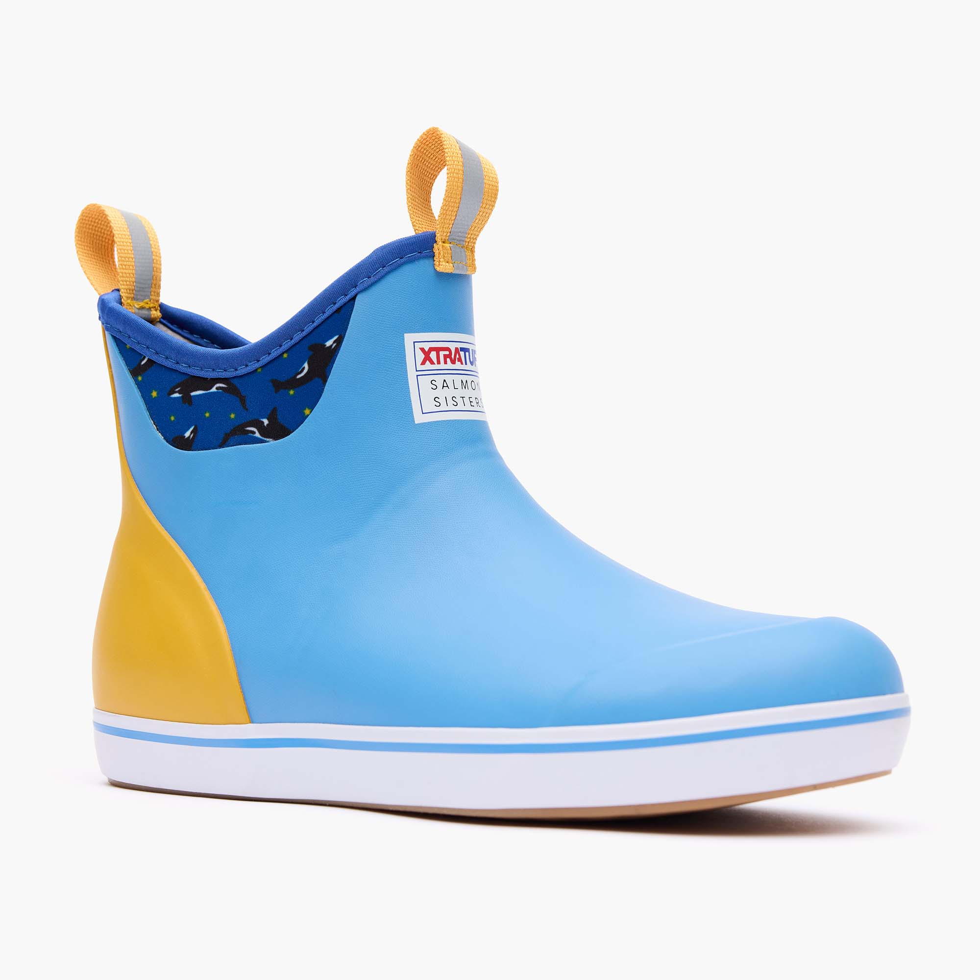 Light Blue Women's Salmon Sisters Ankle Deck Boot Main View.