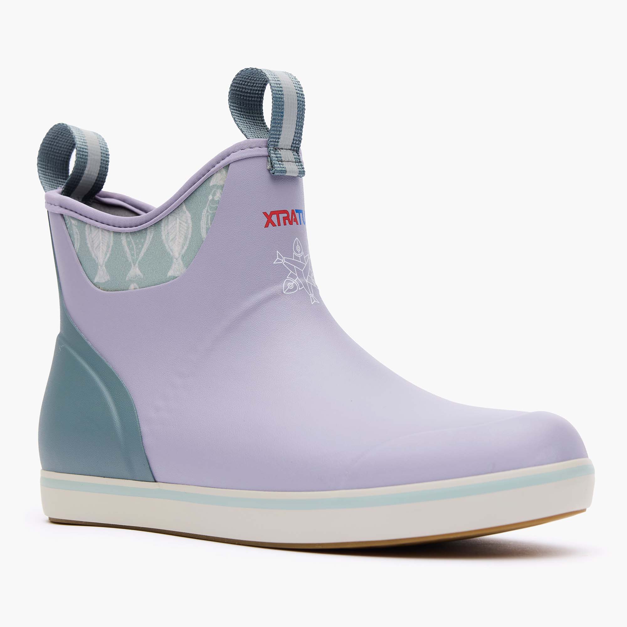 Lavender Women's Salmon Sisters Ankle Deck Boot Main View.