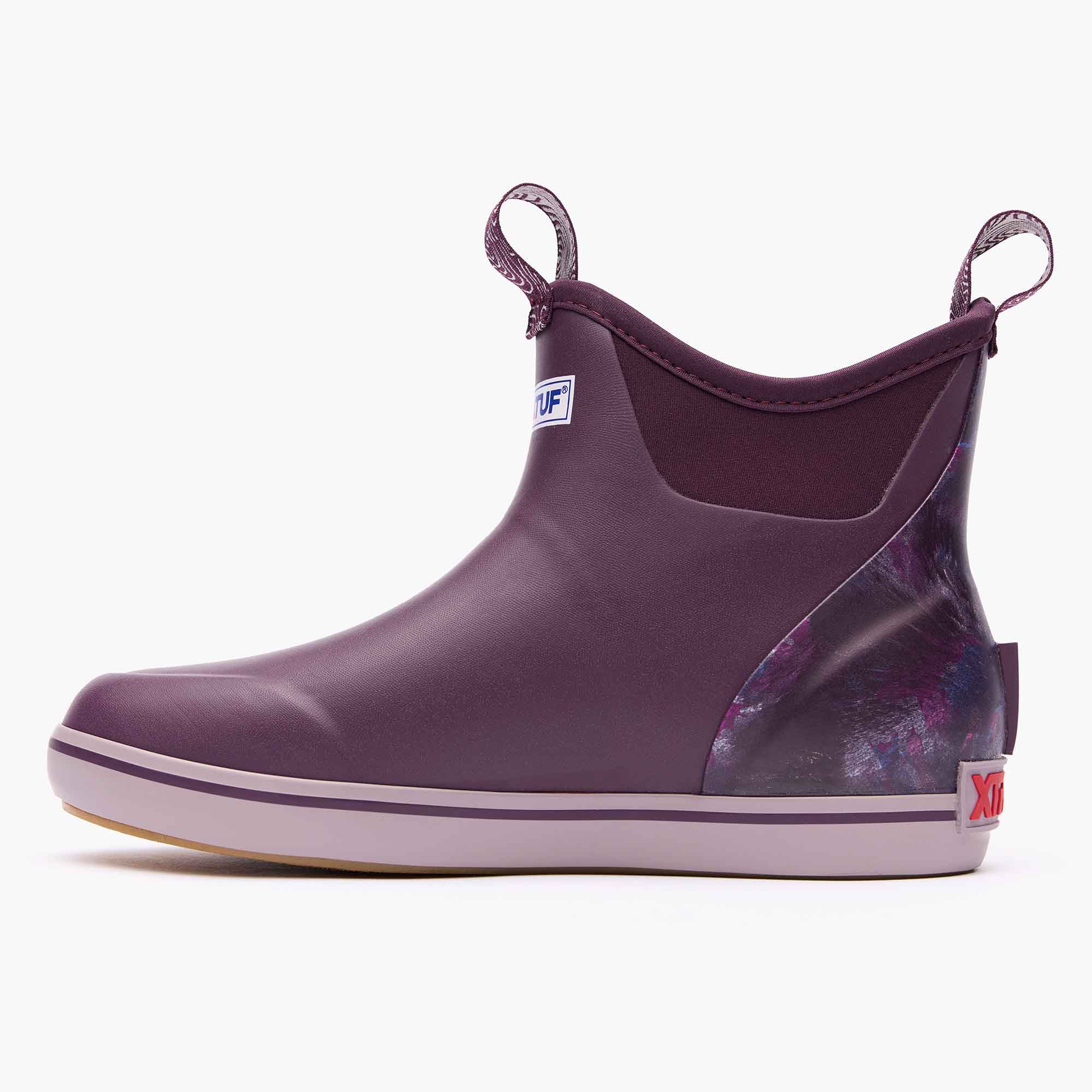 Gray Women's Trolling Pack Fleece Lined Ankle Deck Boot Instep View.